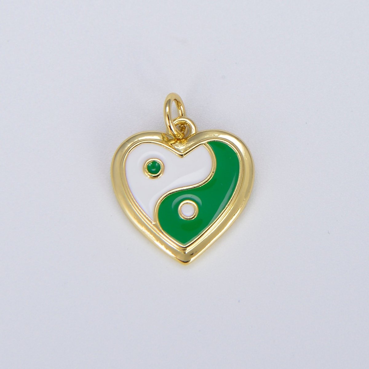 Enamel Heart 14K Gold Filled Heart Charm Yin & Yang Charms for Bracelet Necklace Earring Colorful Y2K E-295 - E-304