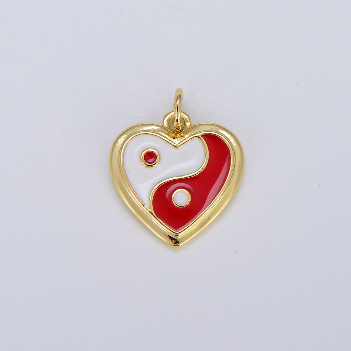 Enamel Heart 14K Gold Filled Heart Charm Yin & Yang Charms for Bracelet Necklace Earring Colorful Y2K E-295 - E-304