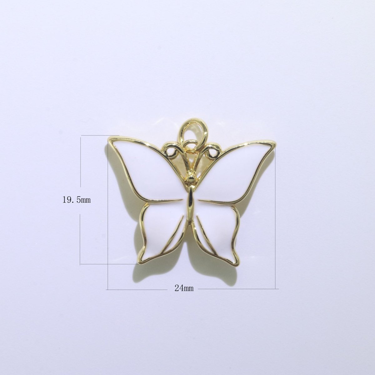 Enamel Mariposa Butterfly Charm Pink Black White Teal Butterfly Charm Gold Pendant for Necklace Earring Supply Component in 14k Gold Filled M-167-M-172