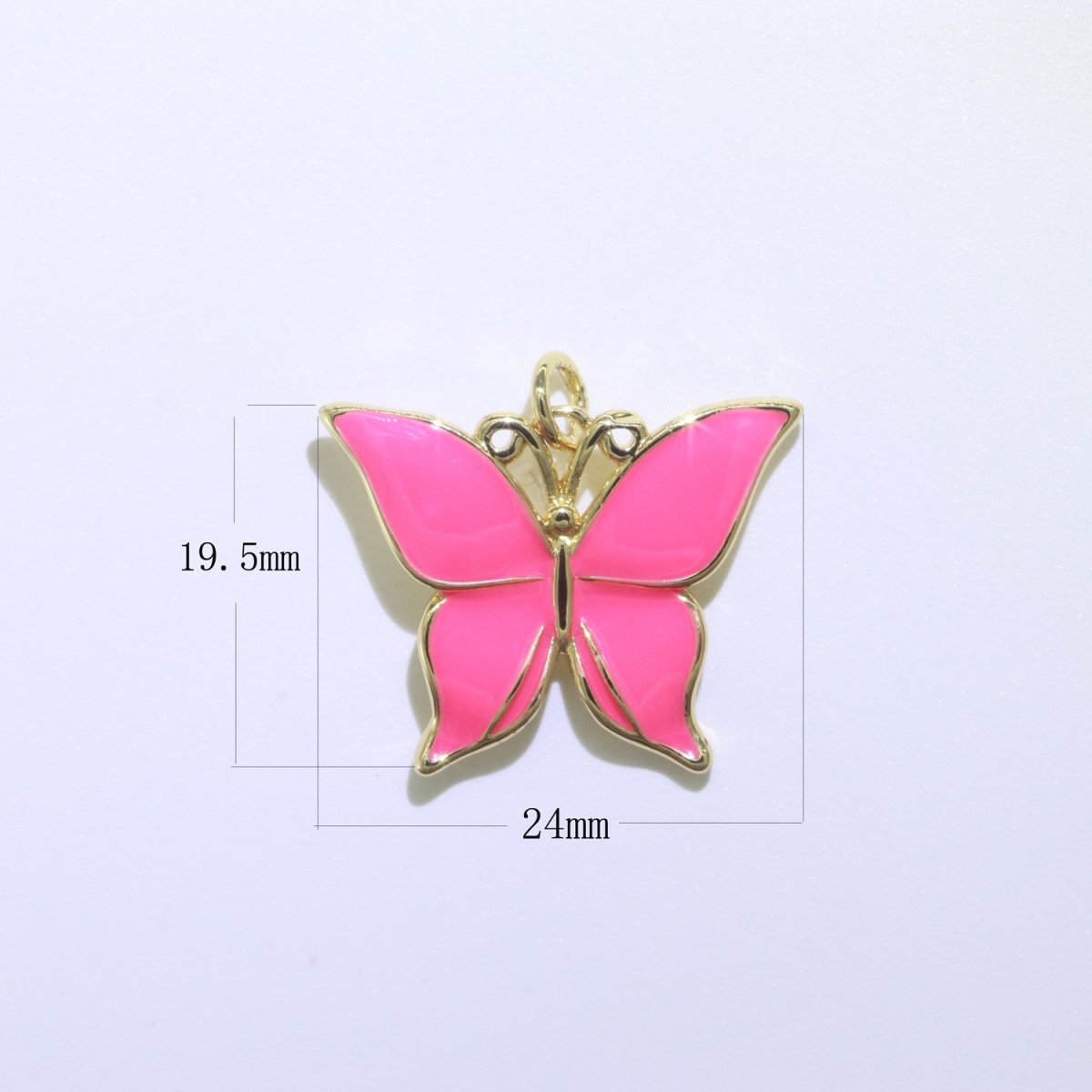 Enamel Mariposa Butterfly Charm Pink Black White Teal Butterfly Charm Gold Pendant for Necklace Earring Supply Component in 14k Gold Filled M-167-M-172