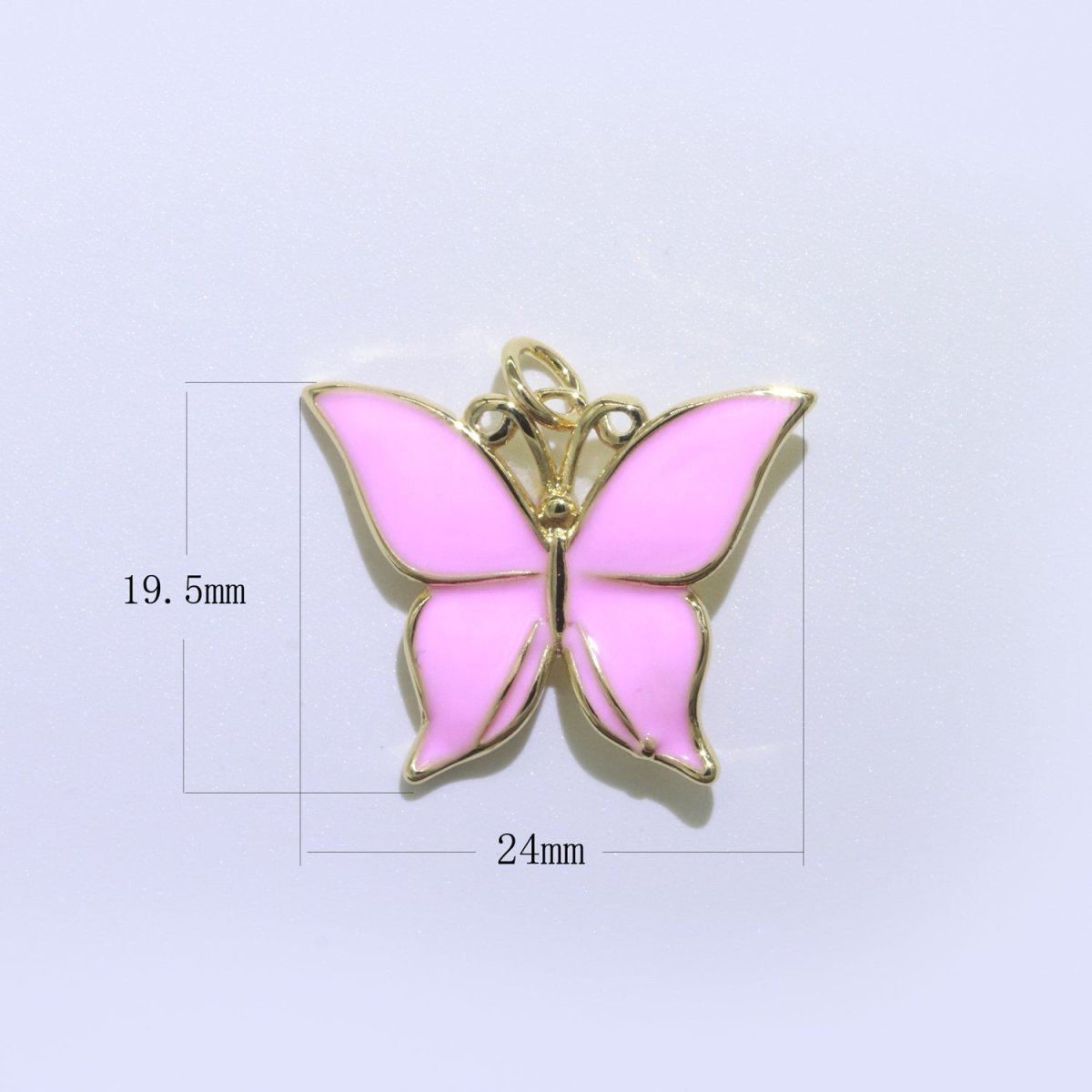 Enamel Mariposa Butterfly Charm Pink Black White Teal Butterfly Charm Gold Pendant for Necklace Earring Supply Component in 14k Gold Filled M-167-M-172