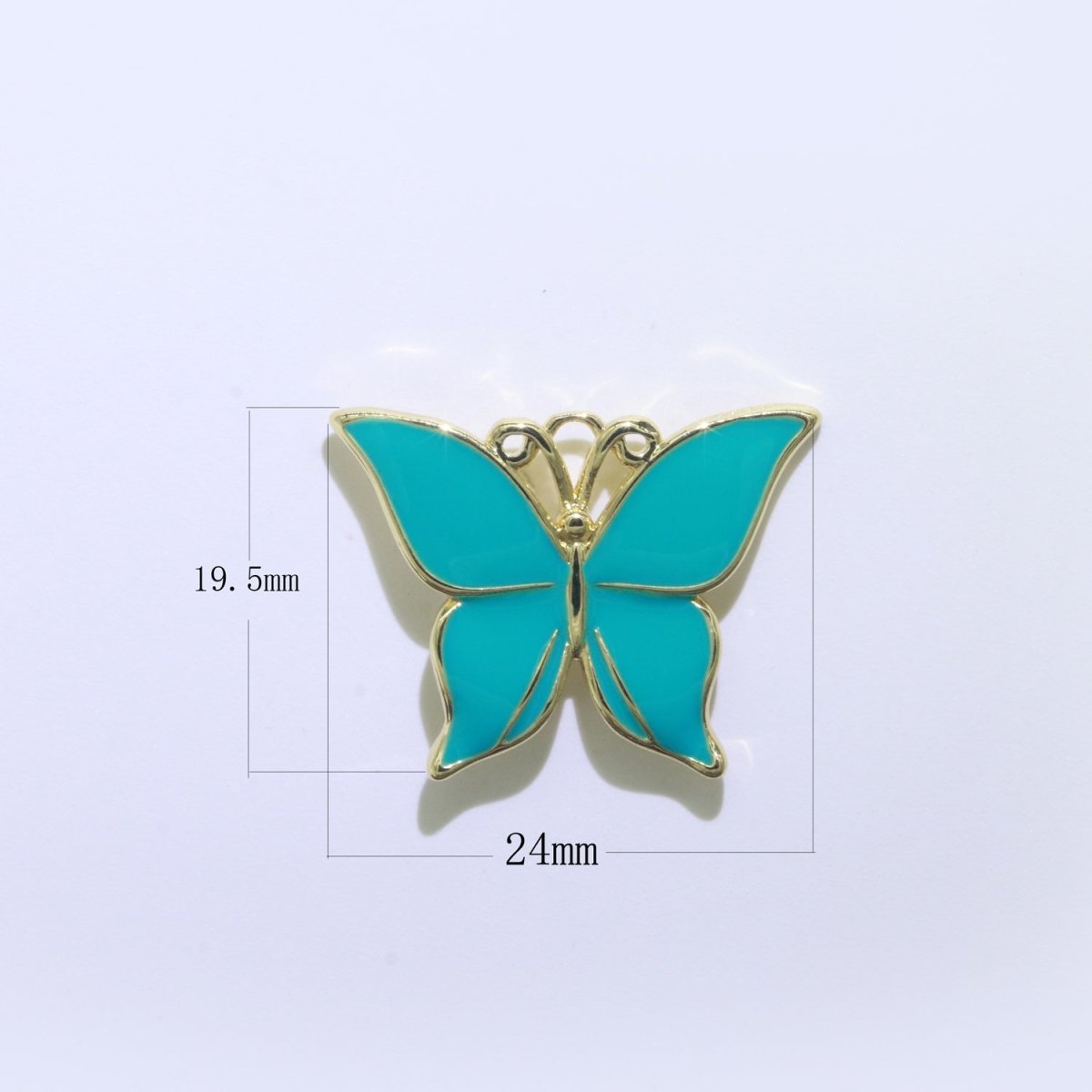 Enamel Mariposa Butterfly Charm Pink Black White Teal Butterfly Charm Gold Pendant for Necklace Earring Supply Component in 14k Gold Filled M-167-M-172