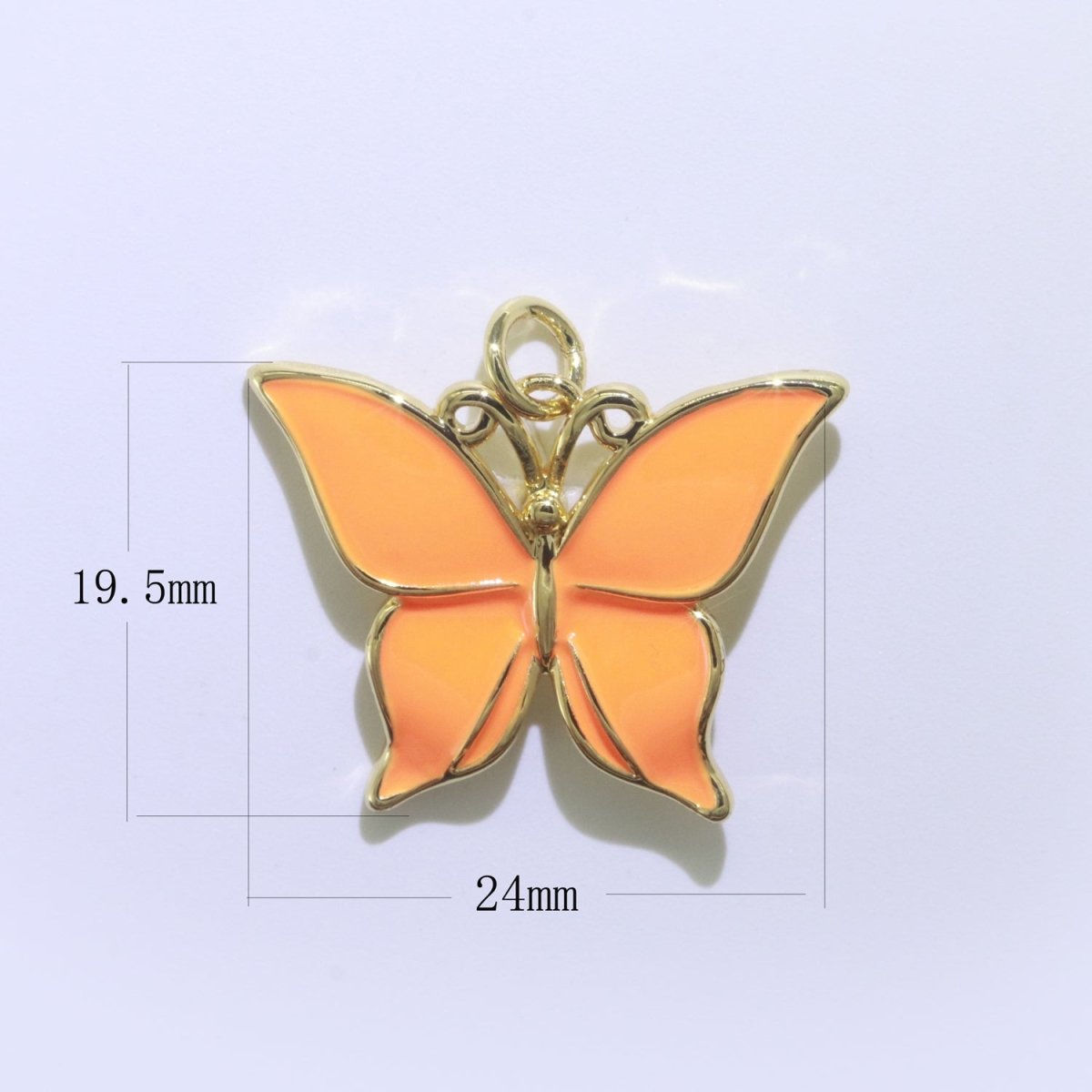 Enamel Mariposa Butterfly Charm Pink Black White Teal Butterfly Charm Gold Pendant for Necklace Earring Supply Component in 14k Gold Filled M-167-M-172