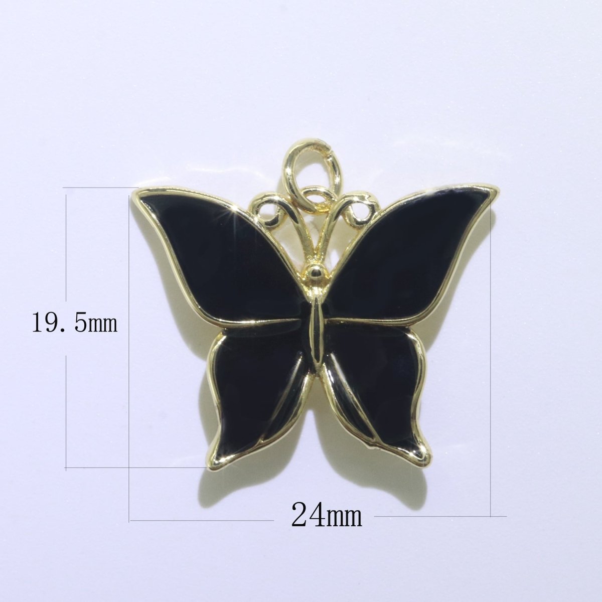 Enamel Mariposa Butterfly Charm Pink Black White Teal Butterfly Charm Gold Pendant for Necklace Earring Supply Component in 14k Gold Filled M-167-M-172