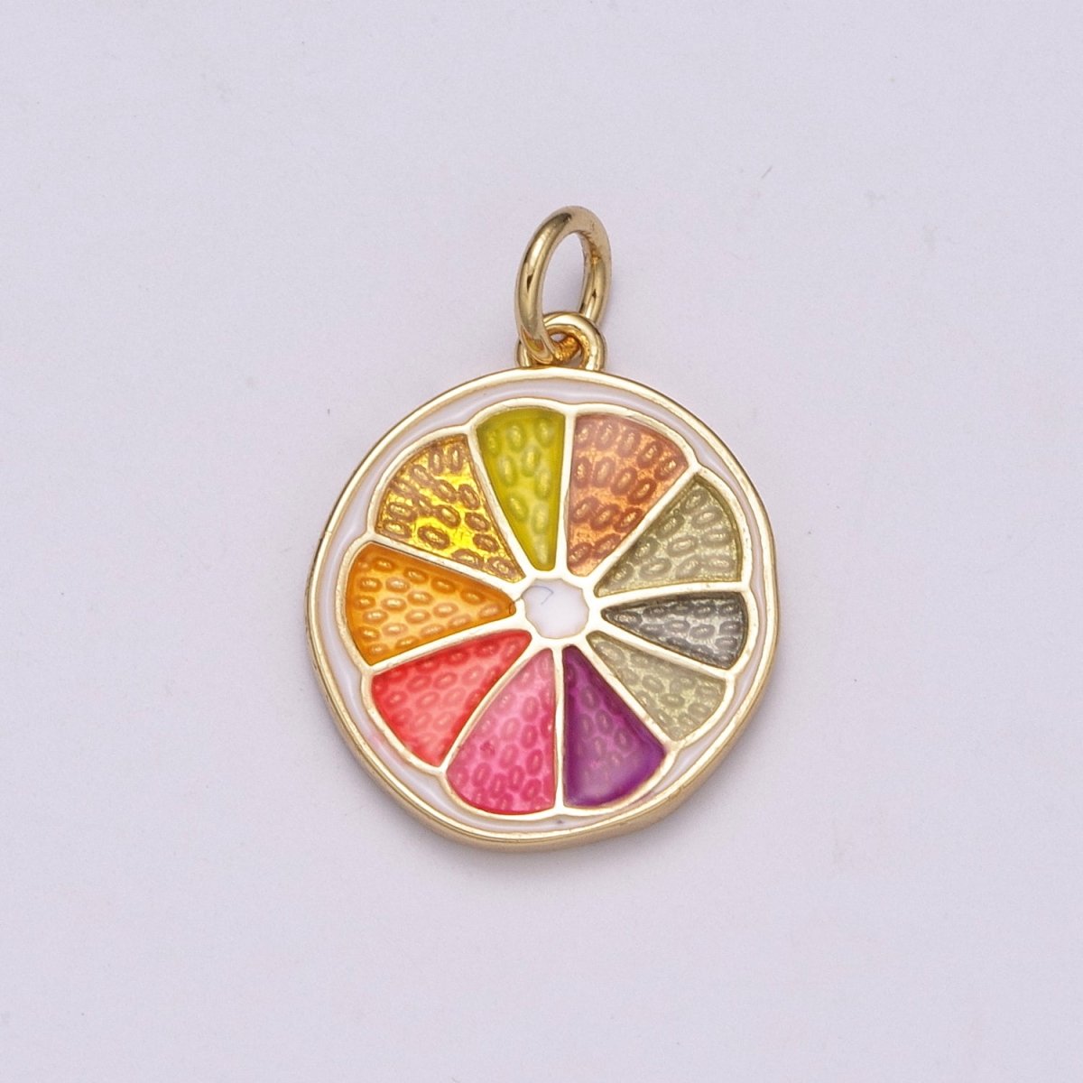 Enamel Orange Charm Fruit Pendant 14k Gold Filled Charm Bracelet Necklace Jewelry Finding, M-818- M-820