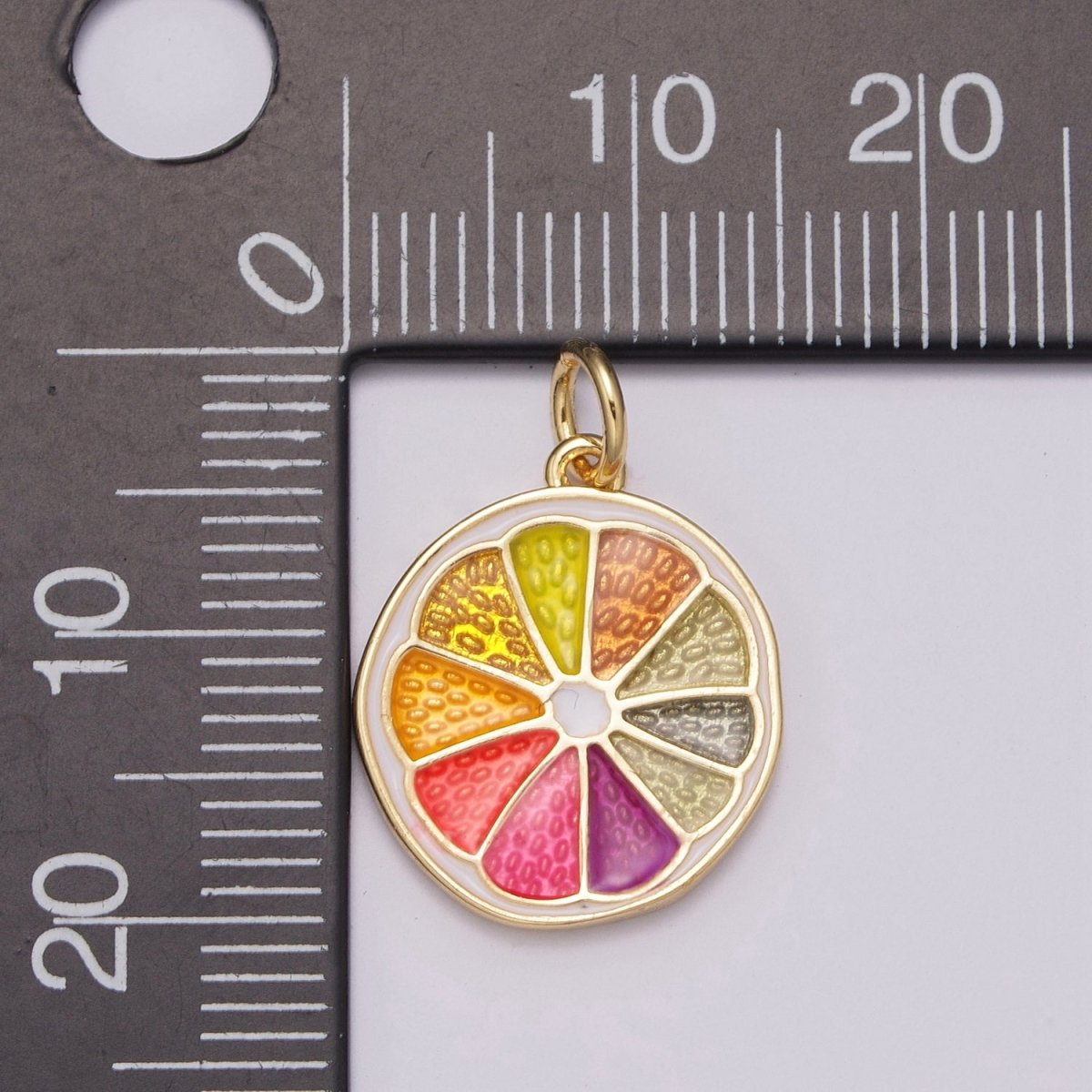 Enamel Orange Charm Fruit Pendant 14k Gold Filled Charm Bracelet Necklace Jewelry Finding, M-818- M-820