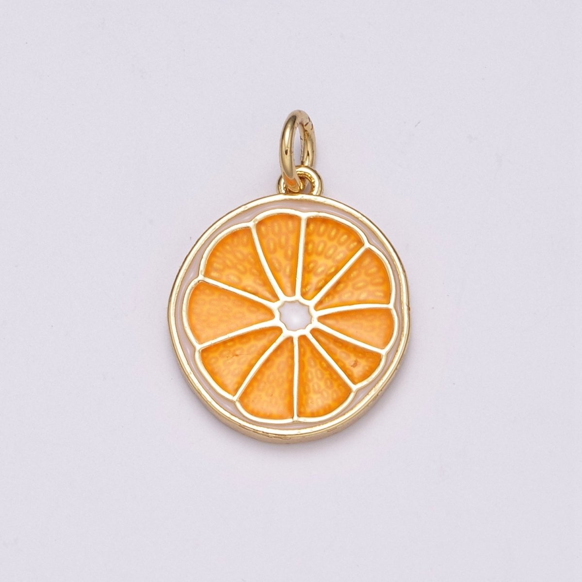 Enamel Orange Charm Fruit Pendant 14k Gold Filled Charm Bracelet Necklace Jewelry Finding, M-818- M-820