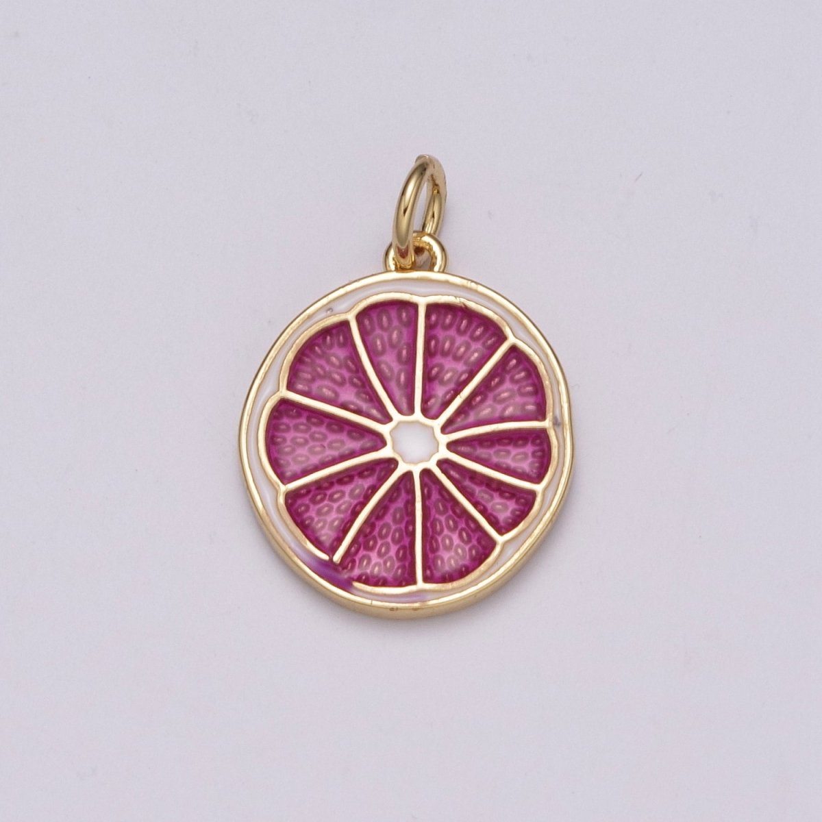 Enamel Orange Charm Fruit Pendant 14k Gold Filled Charm Bracelet Necklace Jewelry Finding, M-818- M-820