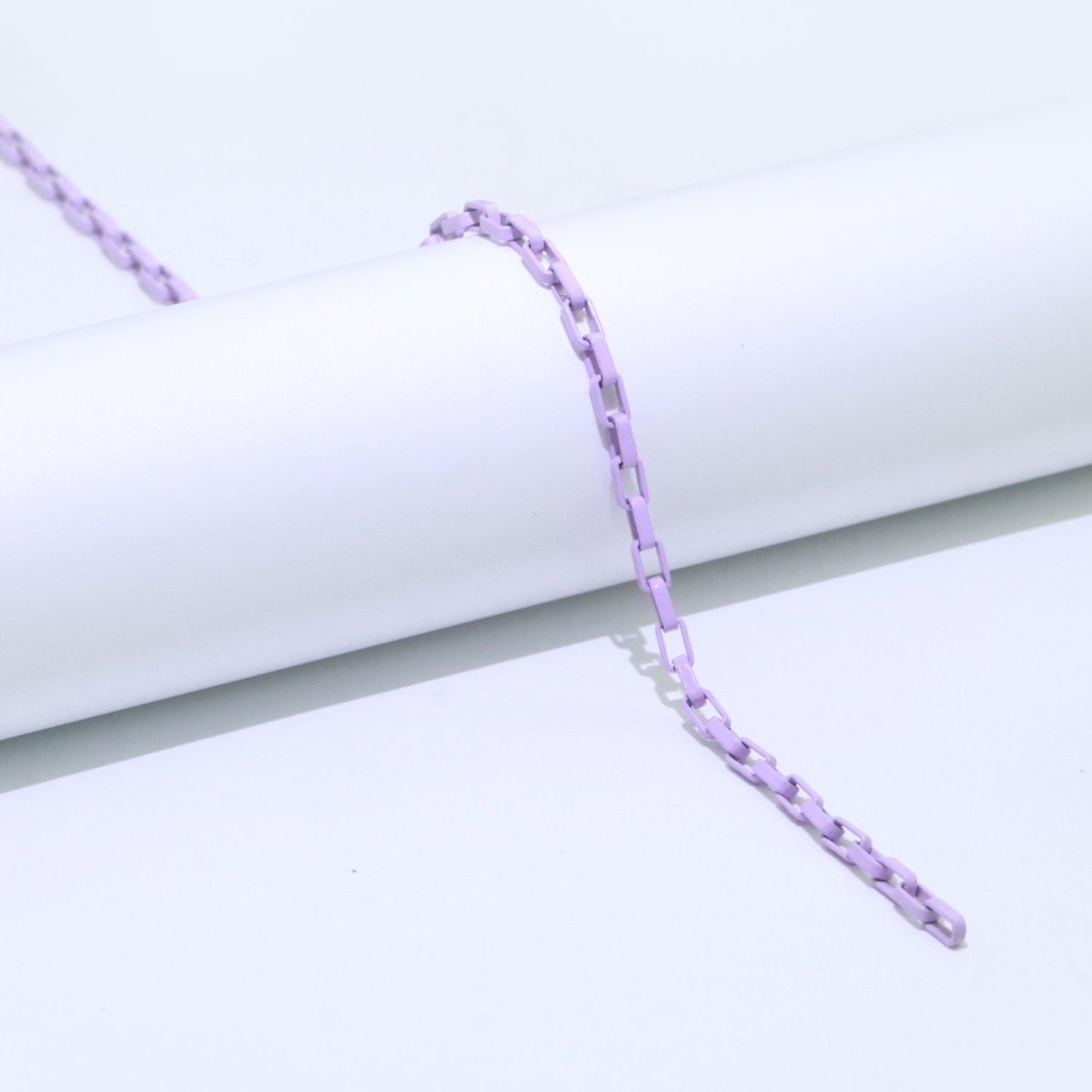 Enamel Paper Clip Cable Link Elongated Chain by Yard, Summer Colorful Chain Supply, Wholesale Bulk Roll Unfinished Chain for Jewelry Making | ROLL-541 to ROLL-550Clearance Pricing