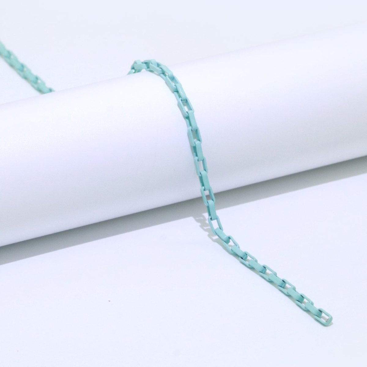 Enamel Paper Clip Cable Link Elongated Chain by Yard, Summer Colorful Chain Supply, Wholesale Bulk Roll Unfinished Chain for Jewelry Making | ROLL-541 to ROLL-550Clearance Pricing