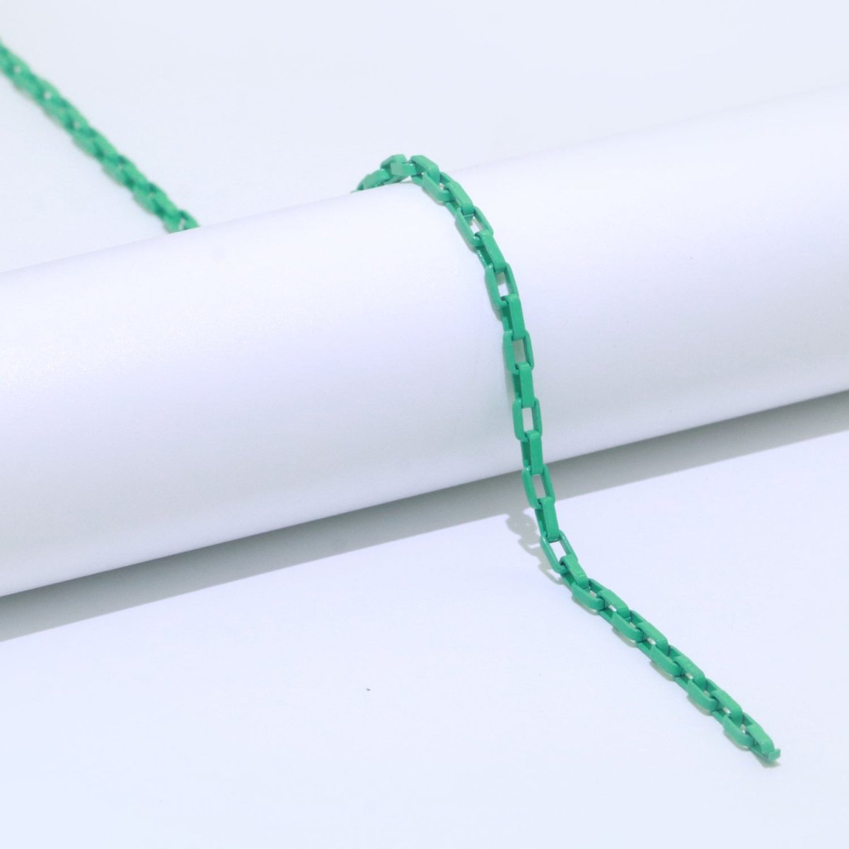 Enamel Paper Clip Cable Link Elongated Chain by Yard, Summer Colorful Chain Supply, Wholesale Bulk Roll Unfinished Chain for Jewelry Making | ROLL-541 to ROLL-550Clearance Pricing