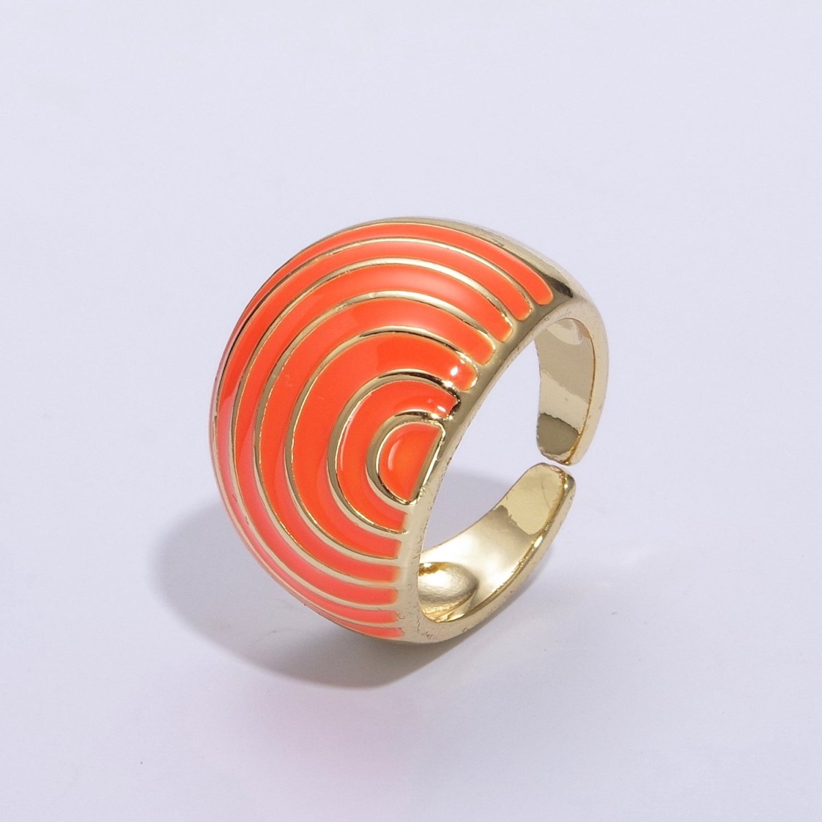 Enamel Rainbow Dome Ring for Women in Gold Chunky Bold Enamel Ring Signet Statement Ring y2k Jewelry U-083~U-093