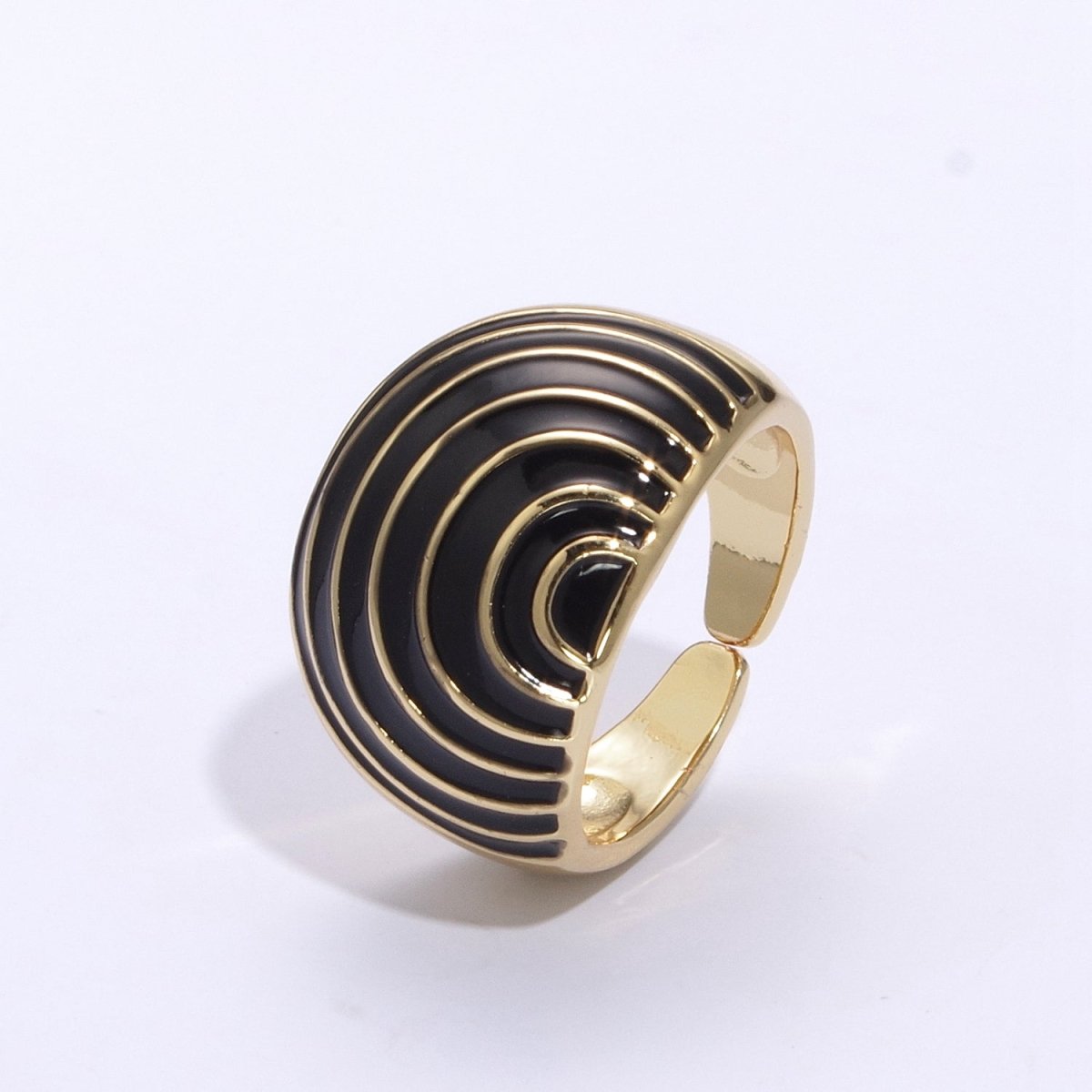 Enamel Rainbow Dome Ring for Women in Gold Chunky Bold Enamel Ring Signet Statement Ring y2k Jewelry U-083~U-093