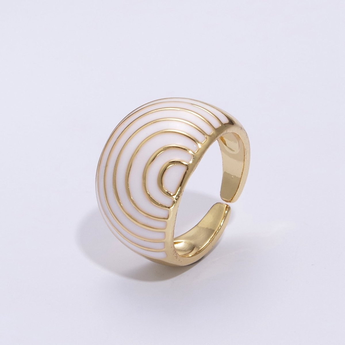 Enamel Rainbow Dome Ring for Women in Gold Chunky Bold Enamel Ring Signet Statement Ring y2k Jewelry U-083~U-093
