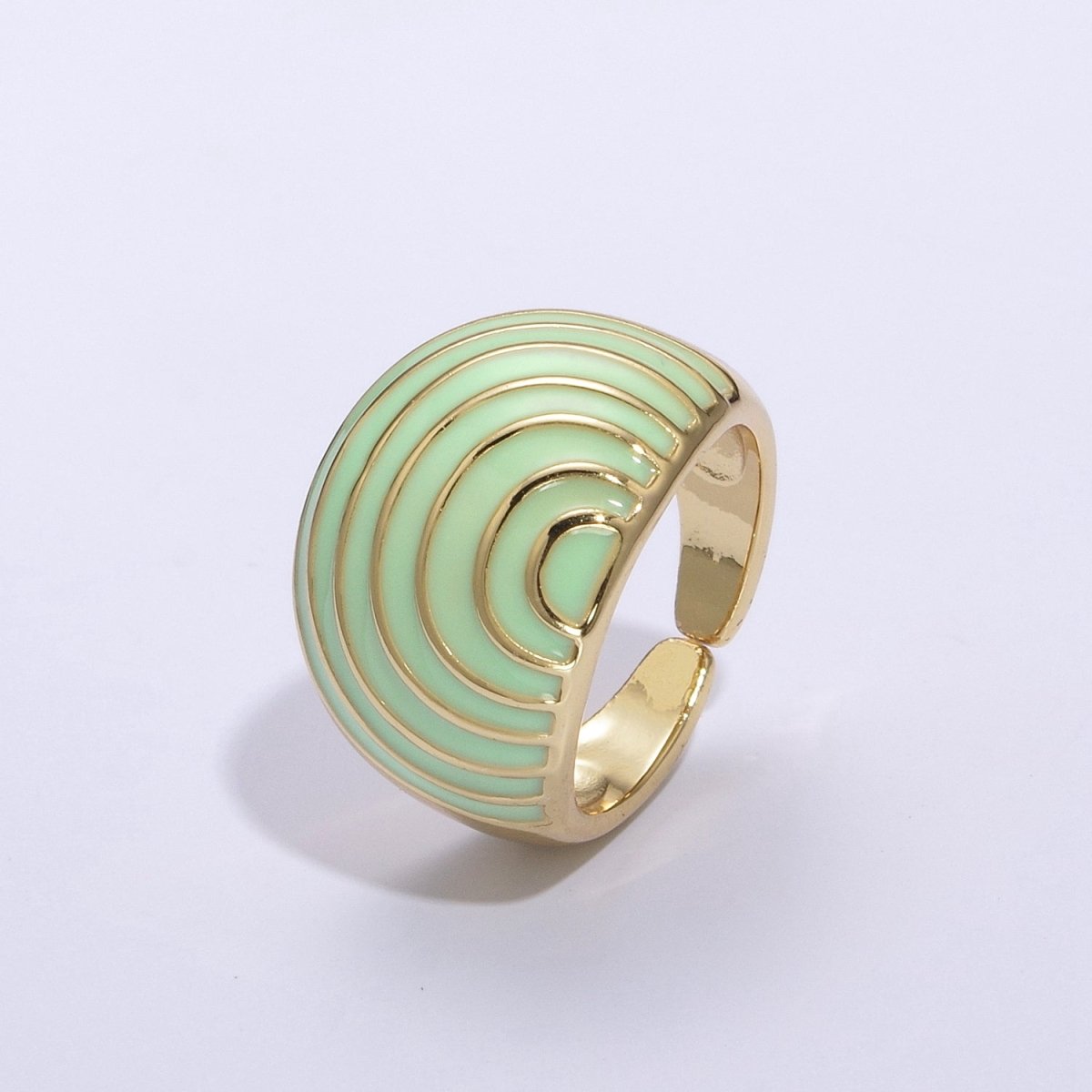 Enamel Rainbow Dome Ring for Women in Gold Chunky Bold Enamel Ring Signet Statement Ring y2k Jewelry U-083~U-093