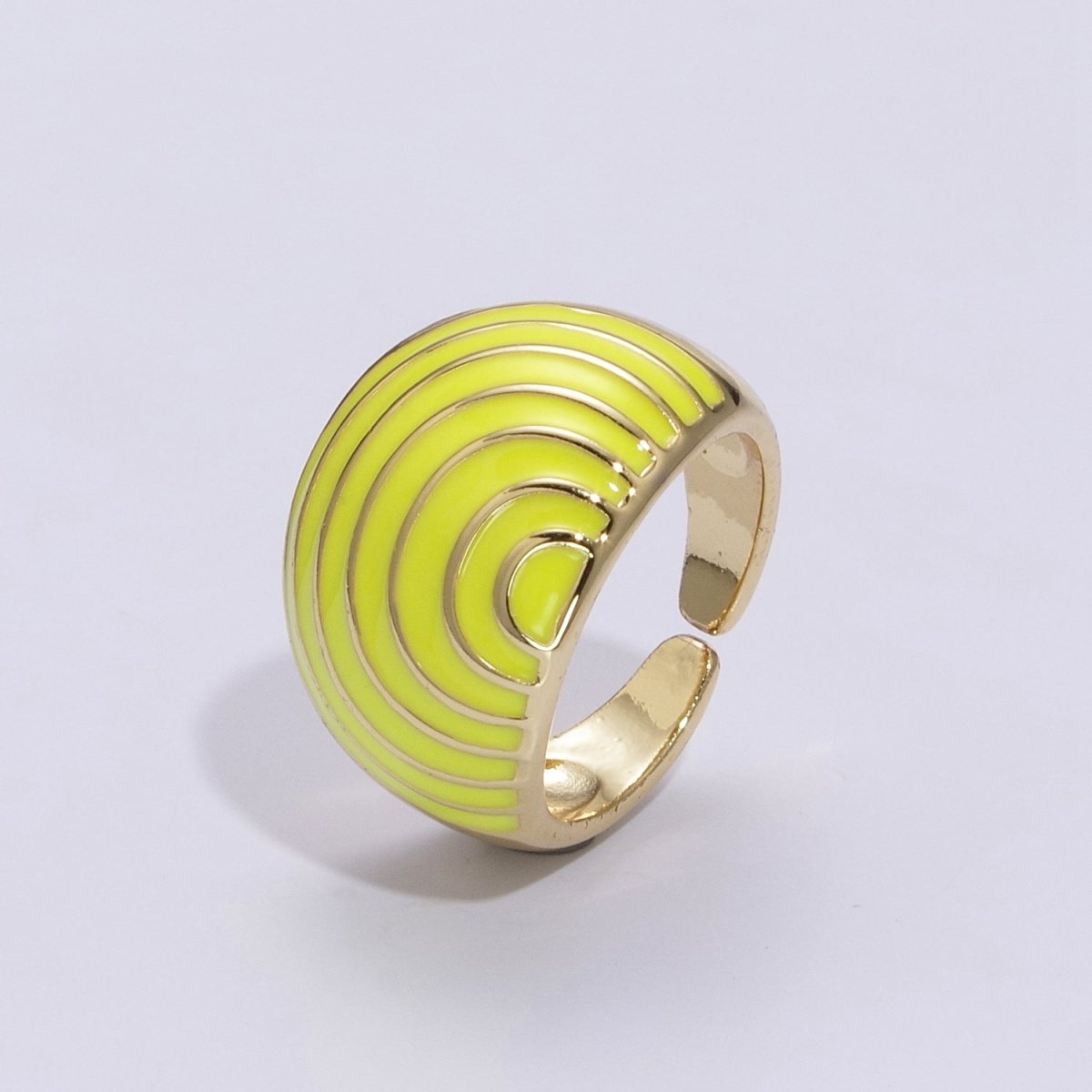 Enamel Rainbow Dome Ring for Women in Gold Chunky Bold Enamel Ring Signet Statement Ring y2k Jewelry U-083~U-093