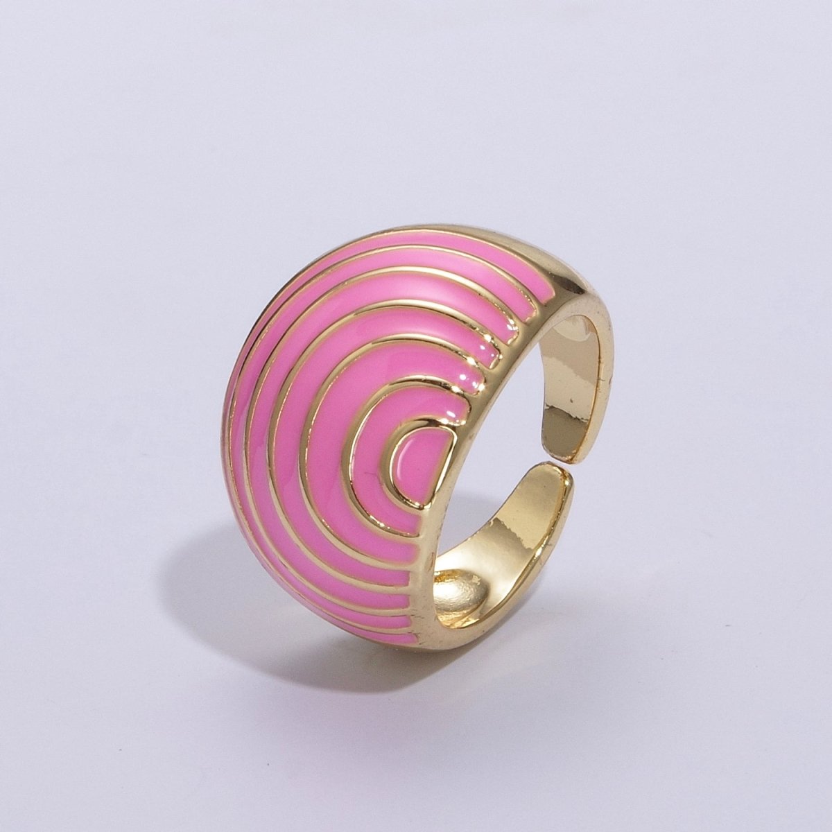Enamel Rainbow Dome Ring for Women in Gold Chunky Bold Enamel Ring Signet Statement Ring y2k Jewelry U-083~U-093