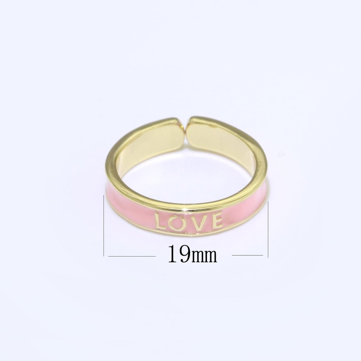 Enamel Ring - Statement Ring - Encourage Word Ring - Happy Love Chill Ring Pink Stacking Ring Y2K Ring Open Adjustable Ring S-099 S-100 S-101