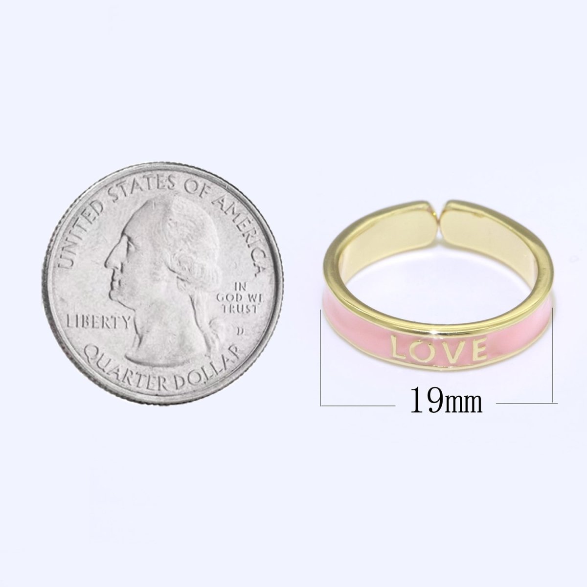 Enamel Ring - Statement Ring - Encourage Word Ring - Happy Love Chill Ring Pink Stacking Ring Y2K Ring Open Adjustable Ring S-099 S-100 S-101
