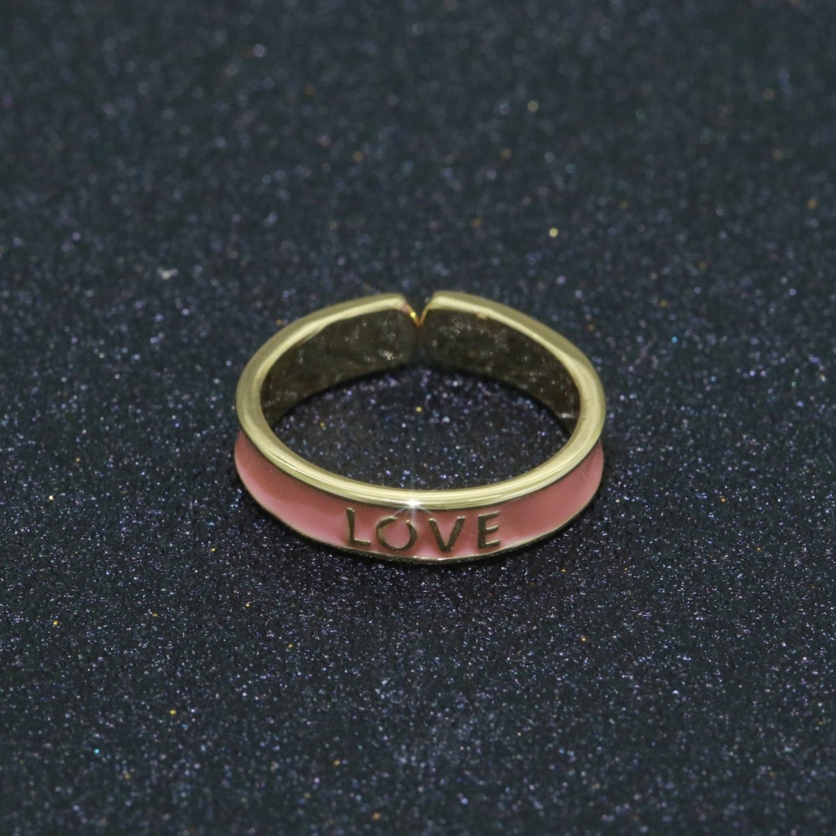 Enamel Ring - Statement Ring - Encourage Word Ring - Happy Love Chill Ring Pink Stacking Ring Y2K Ring Open Adjustable Ring S-099 S-100 S-101
