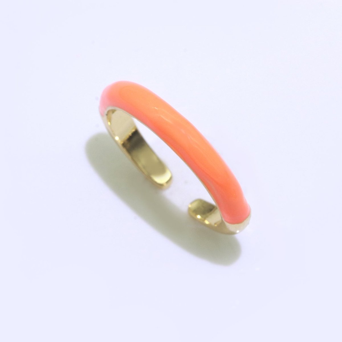 Enamel stacking ring Minimalist Jewelry Gold Filled Open Adjustable Ring for Women S-031 ~ S-039