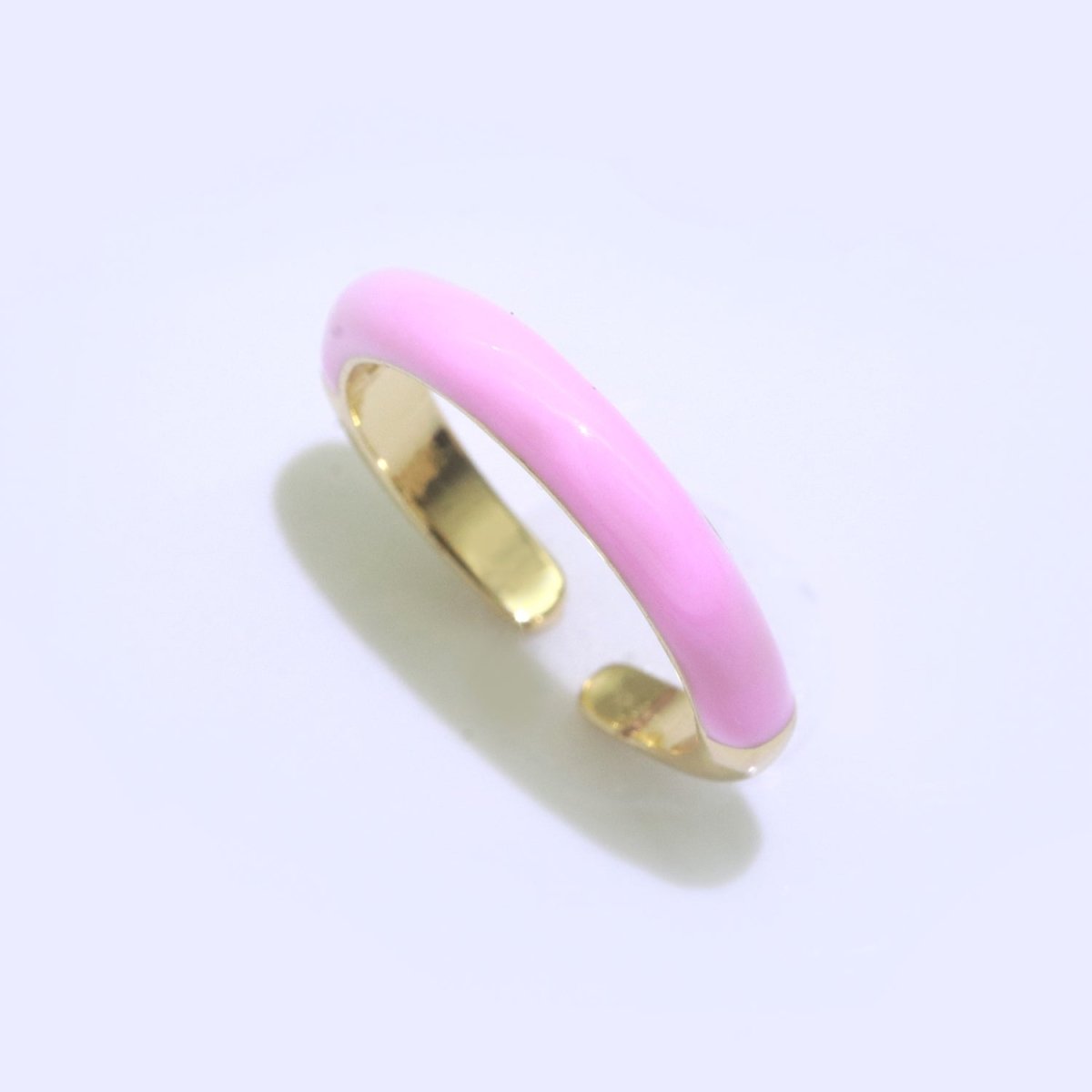Enamel stacking ring Minimalist Jewelry Gold Filled Open Adjustable Ring for Women S-031 ~ S-039