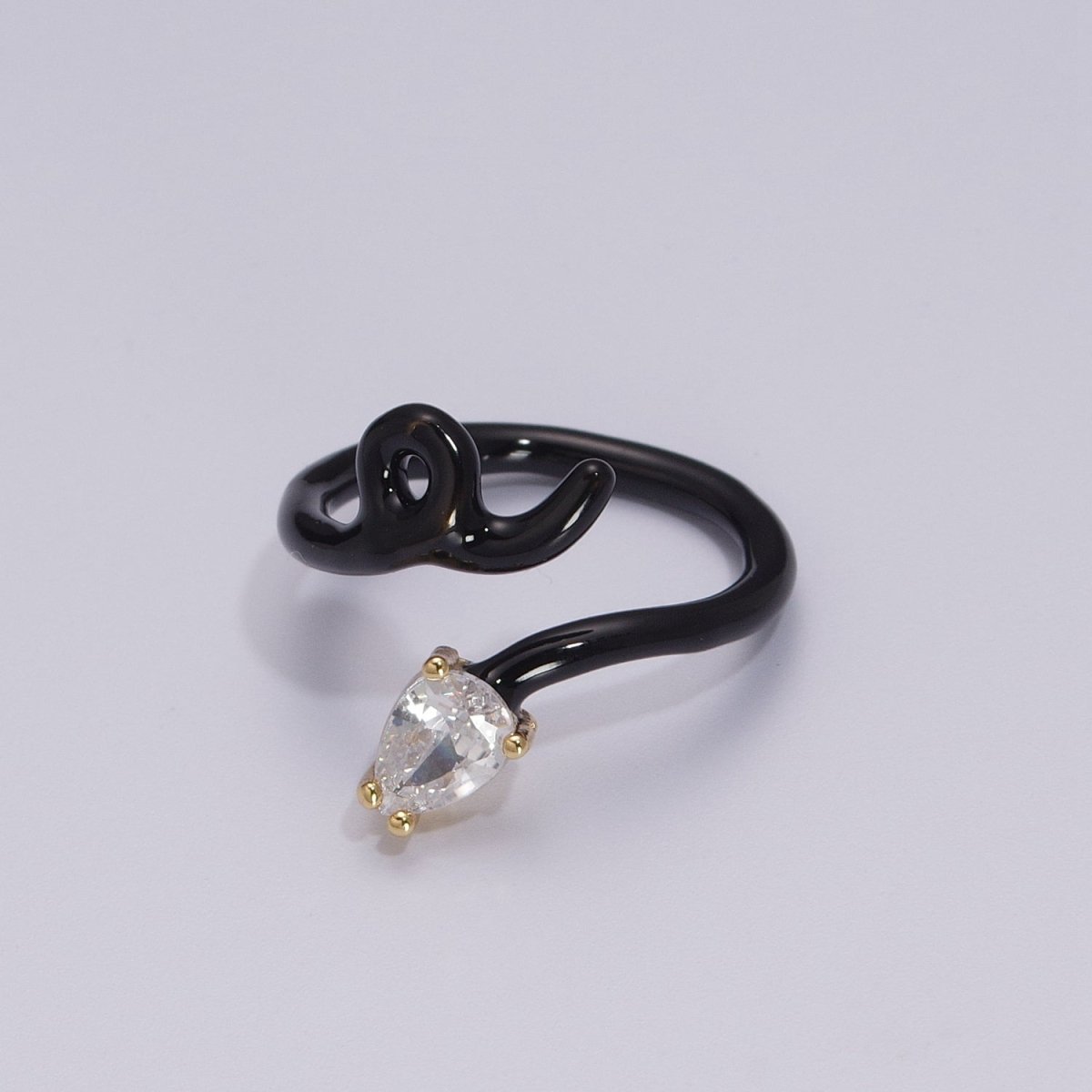 Enamel Twist Ring Y2K Jewelry Tear Drop Cz Stone Swirl Trend Ring for Christmas Gift U-039~U-052