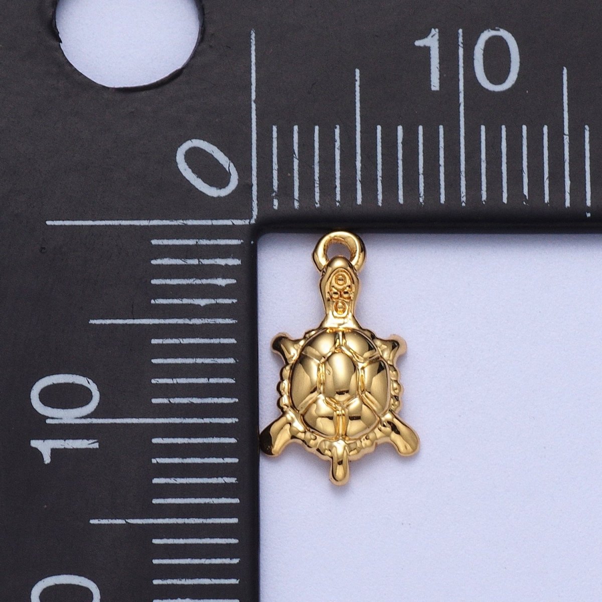 Endangered Sea Turtle Tortoise Puffed Ocean Animal Add-On Charm in Gold & Silver | AC042