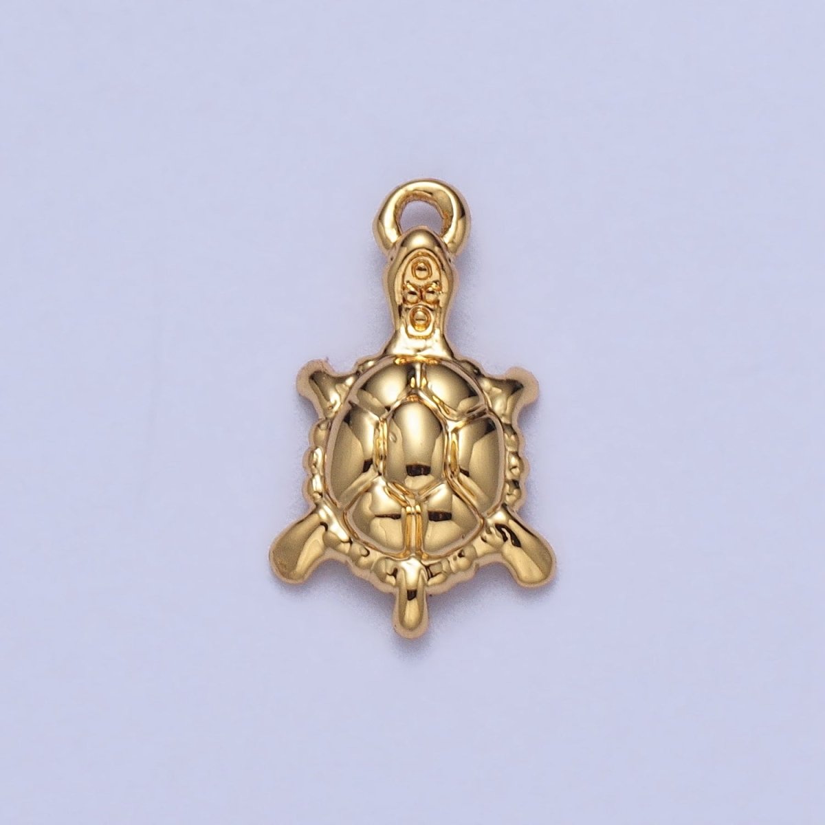 Endangered Sea Turtle Tortoise Puffed Ocean Animal Add-On Charm in Gold & Silver | AC042