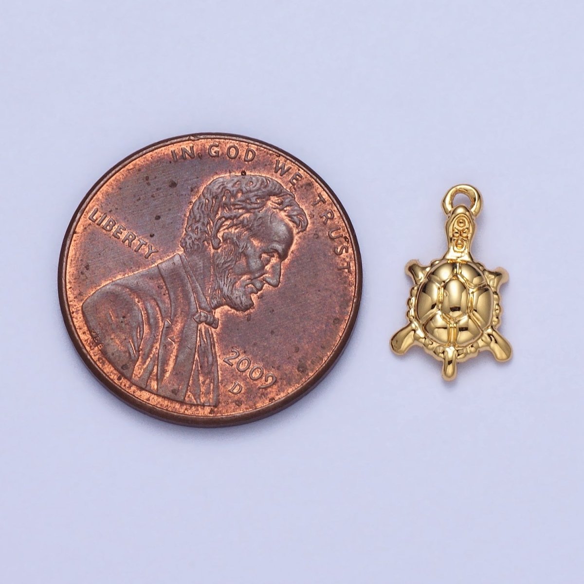 Endangered Sea Turtle Tortoise Puffed Ocean Animal Add-On Charm in Gold & Silver | AC042