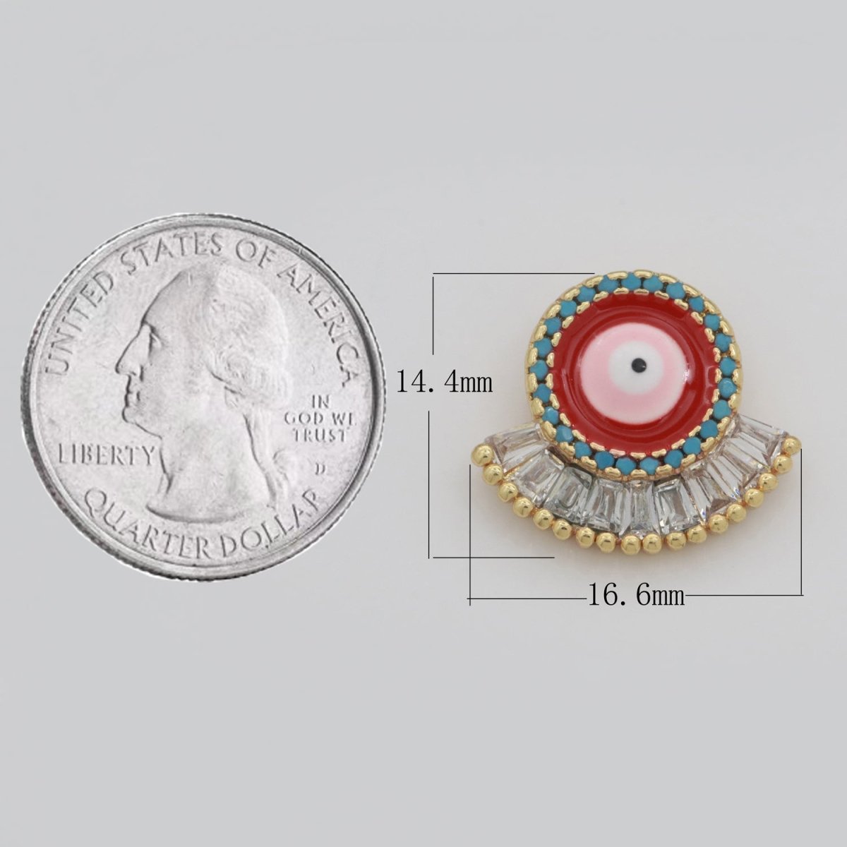 Evil Eye Charm CZ Gold Beads Evil eye Beads Spacer Micro Pave Beads Charm for Bracelet Necklace Supply Enamel Evil Eye Spacer N-1349 N-1350 N-1351