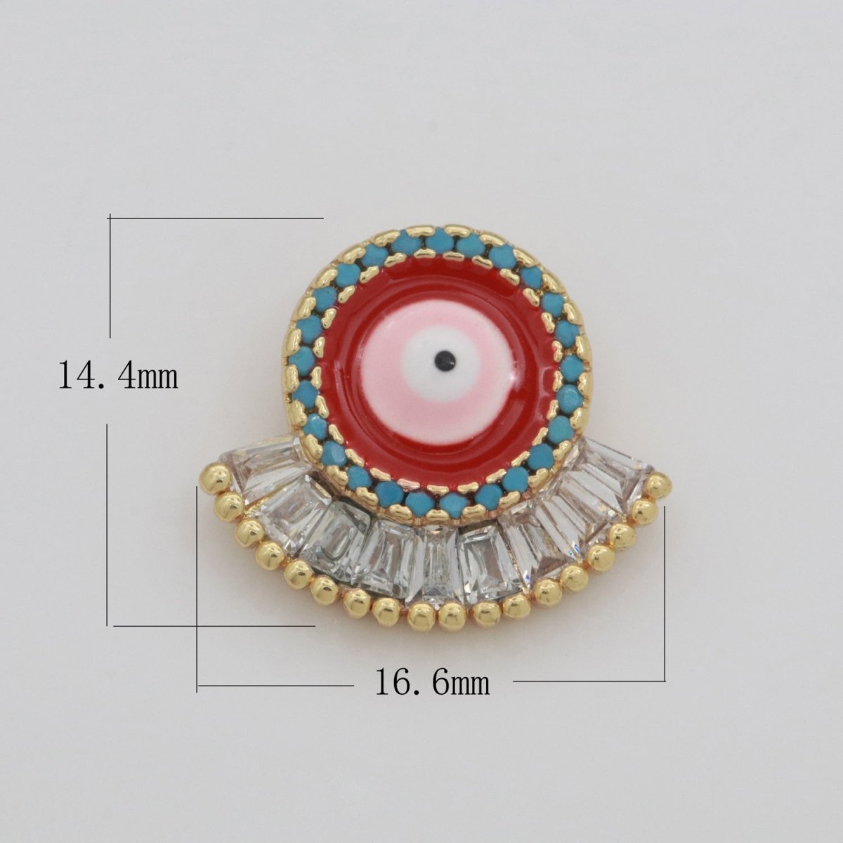 Evil Eye Charm CZ Gold Beads Evil eye Beads Spacer Micro Pave Beads Charm for Bracelet Necklace Supply Enamel Evil Eye Spacer N-1349 N-1350 N-1351