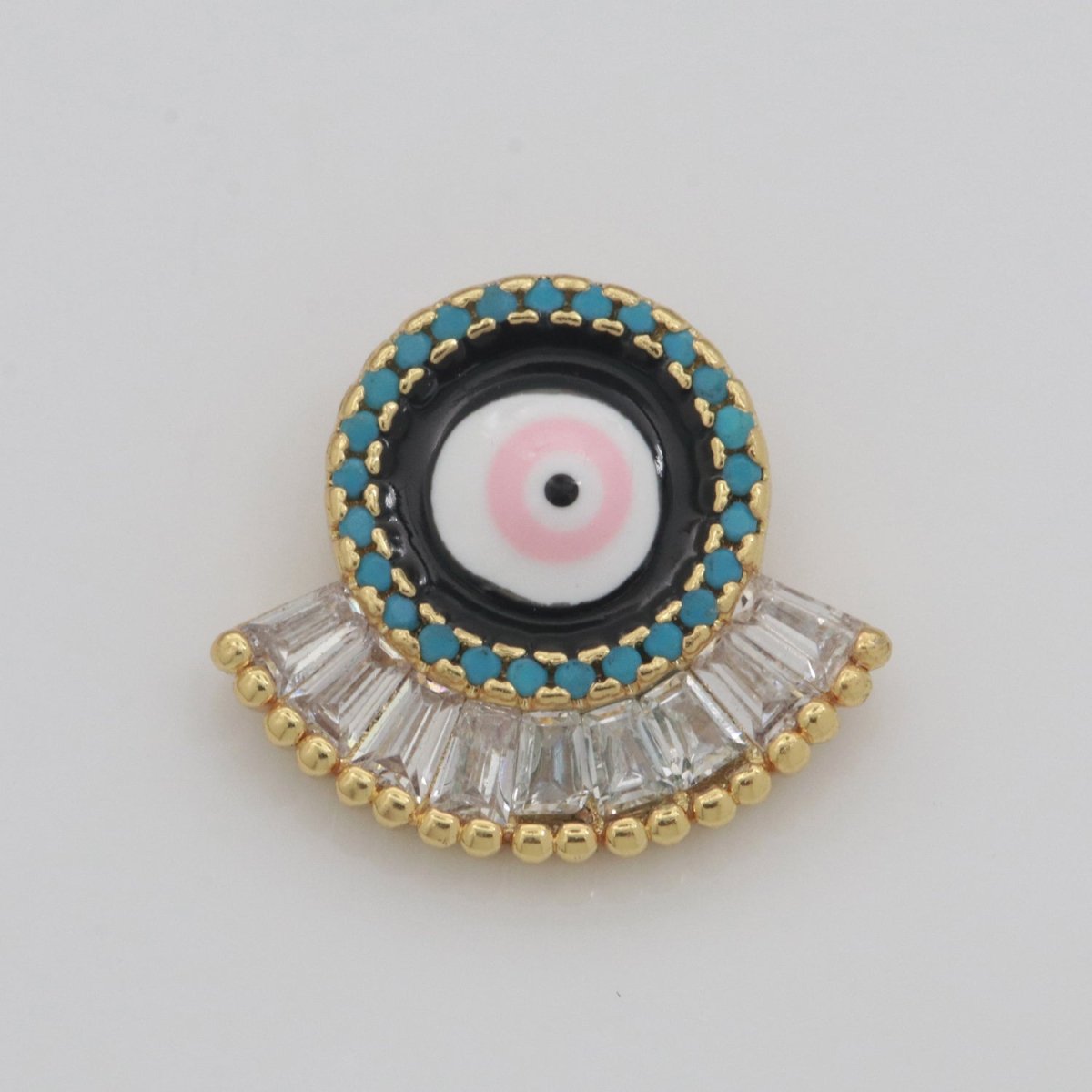 Evil Eye Charm CZ Gold Beads Evil eye Beads Spacer Micro Pave Beads Charm for Bracelet Necklace Supply Enamel Evil Eye Spacer N-1349 N-1350 N-1351