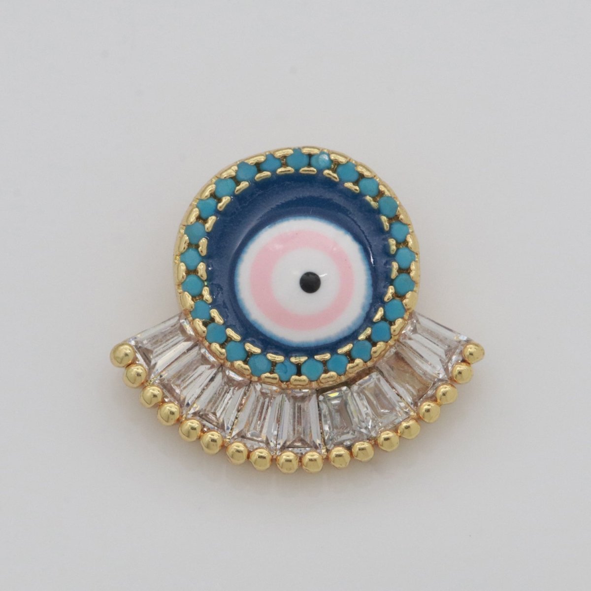 Evil Eye Charm CZ Gold Beads Evil eye Beads Spacer Micro Pave Beads Charm for Bracelet Necklace Supply Enamel Evil Eye Spacer N-1349 N-1350 N-1351