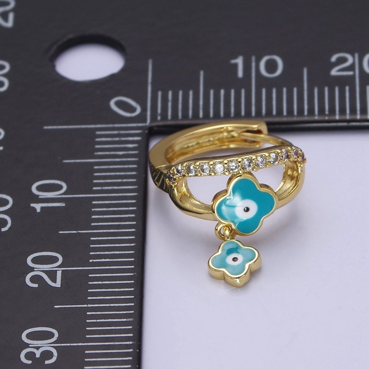 Evil Eye Gold Hoop Earrings for Women Dainty Gold Hoop Lightweight Earrings for Girls T-406 ~ T-408