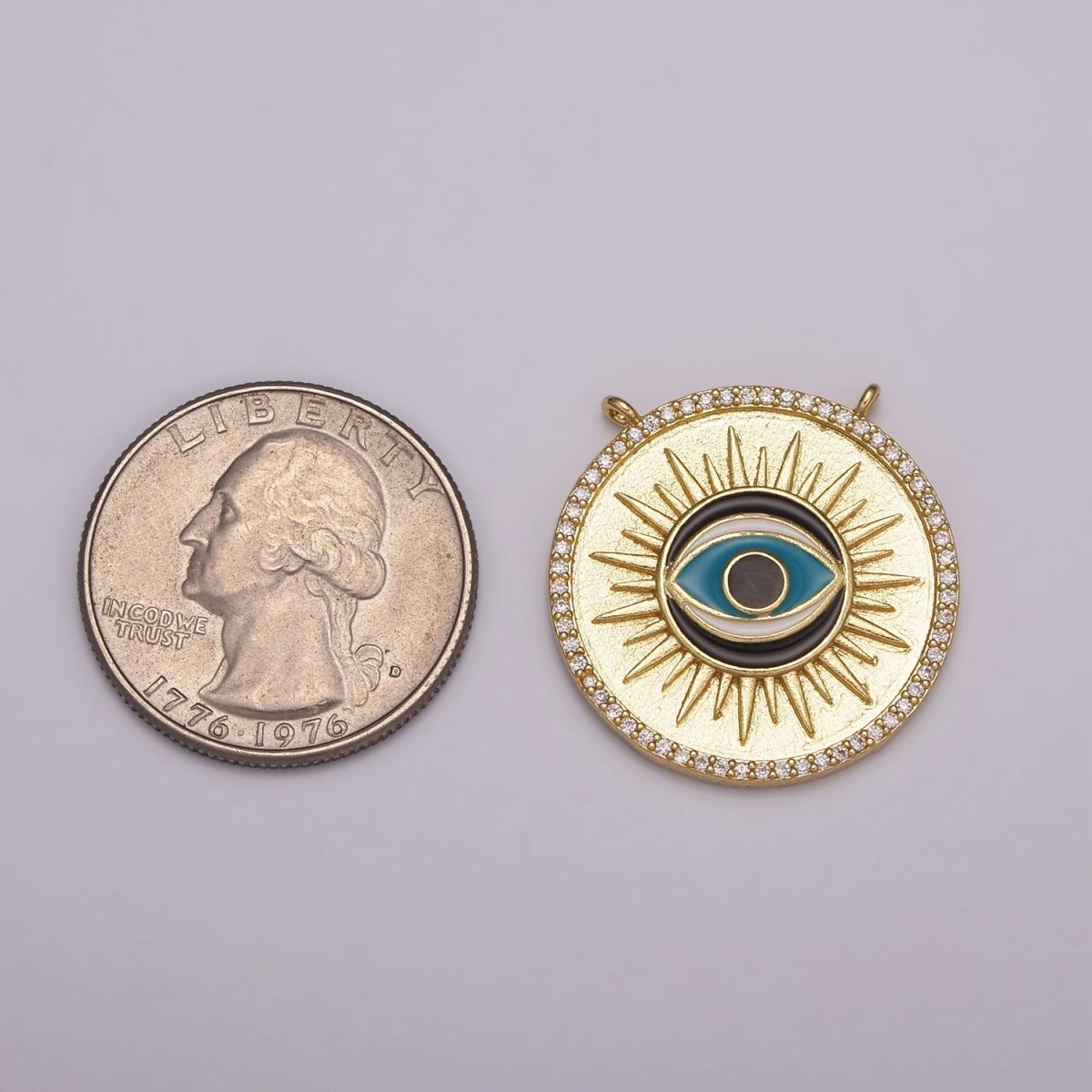 Evil Eye Necklace Charm Connector Cubic Eye Protection Necklace, Amulet Necklace, Gold Filled Pendant Necklace Supply Y-403 Y-404