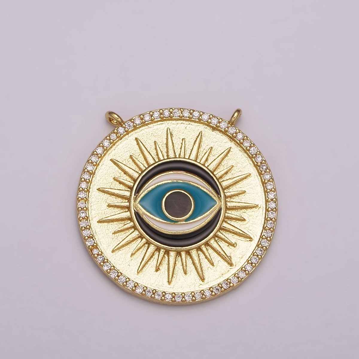 Evil Eye Necklace Charm Connector Cubic Eye Protection Necklace, Amulet Necklace, Gold Filled Pendant Necklace Supply Y-403 Y-404