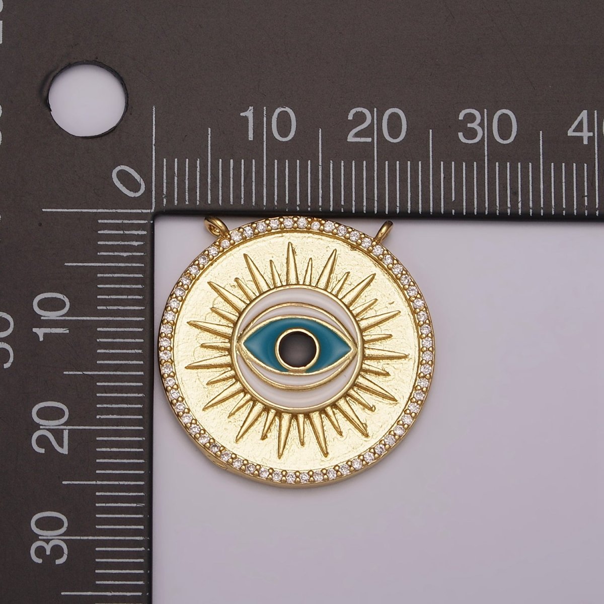 Evil Eye Necklace Charm Connector Cubic Eye Protection Necklace, Amulet Necklace, Gold Filled Pendant Necklace Supply Y-403 Y-404