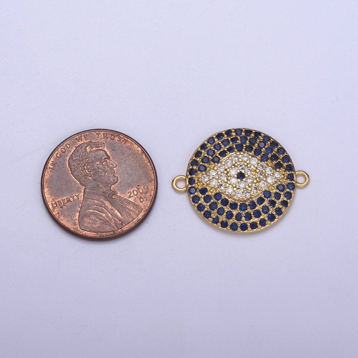 Eye Connector, Micro-pavé CZ Eye Charm, 14K Gold Filled Link connector, DIY Jewelry Accessories F-147 - DLUXCA