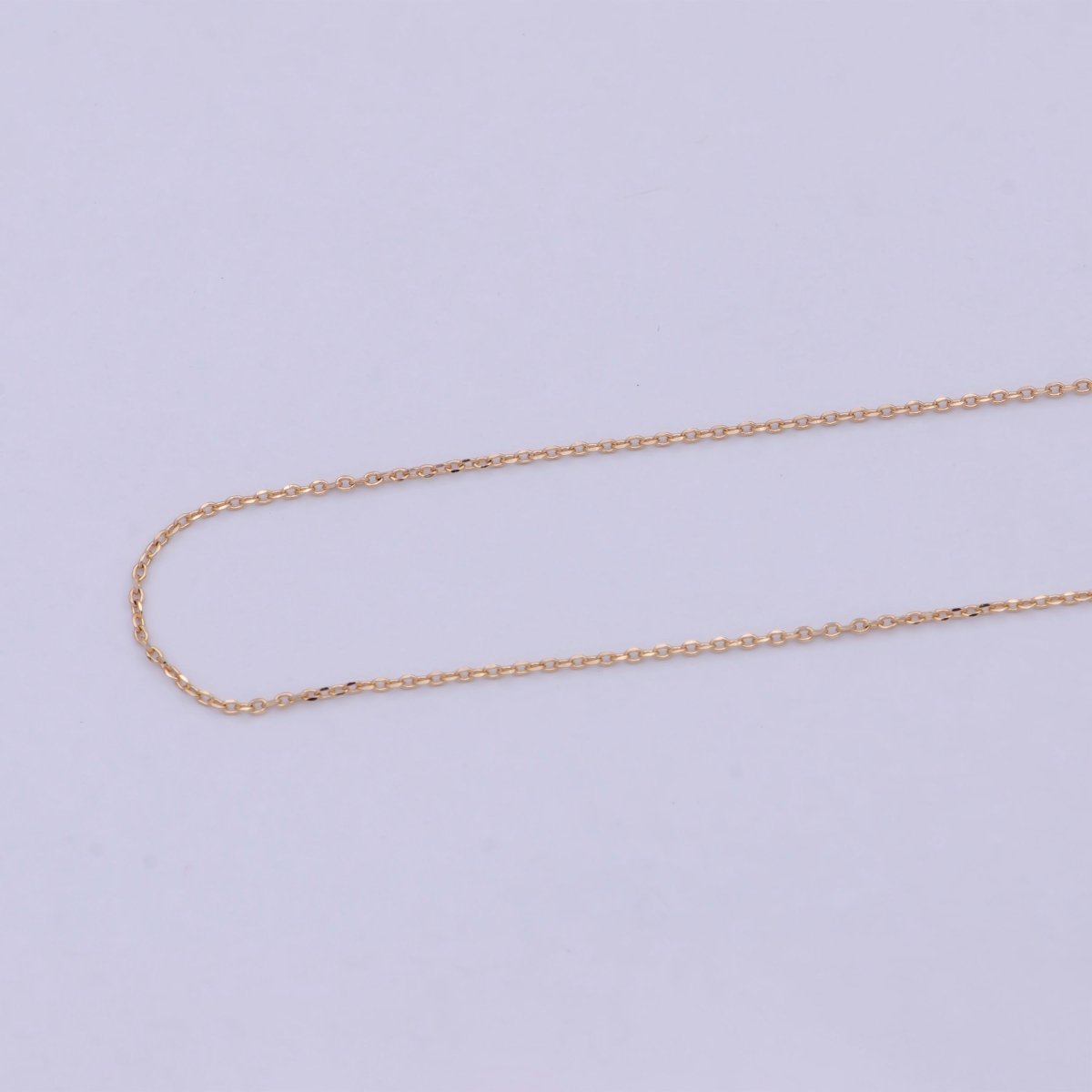 Fine 18K Gold Filled Cable Chain Necklace Link chain necklace 17.5 inch Ready to Wear | WA-758 Clearance Pricing - DLUXCA