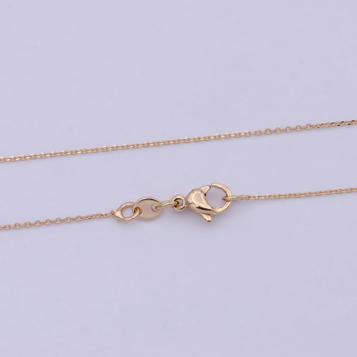 Fine 18K Gold Filled Cable Chain Necklace Link chain necklace 17.5 inch Ready to Wear | WA-758 Clearance Pricing - DLUXCA