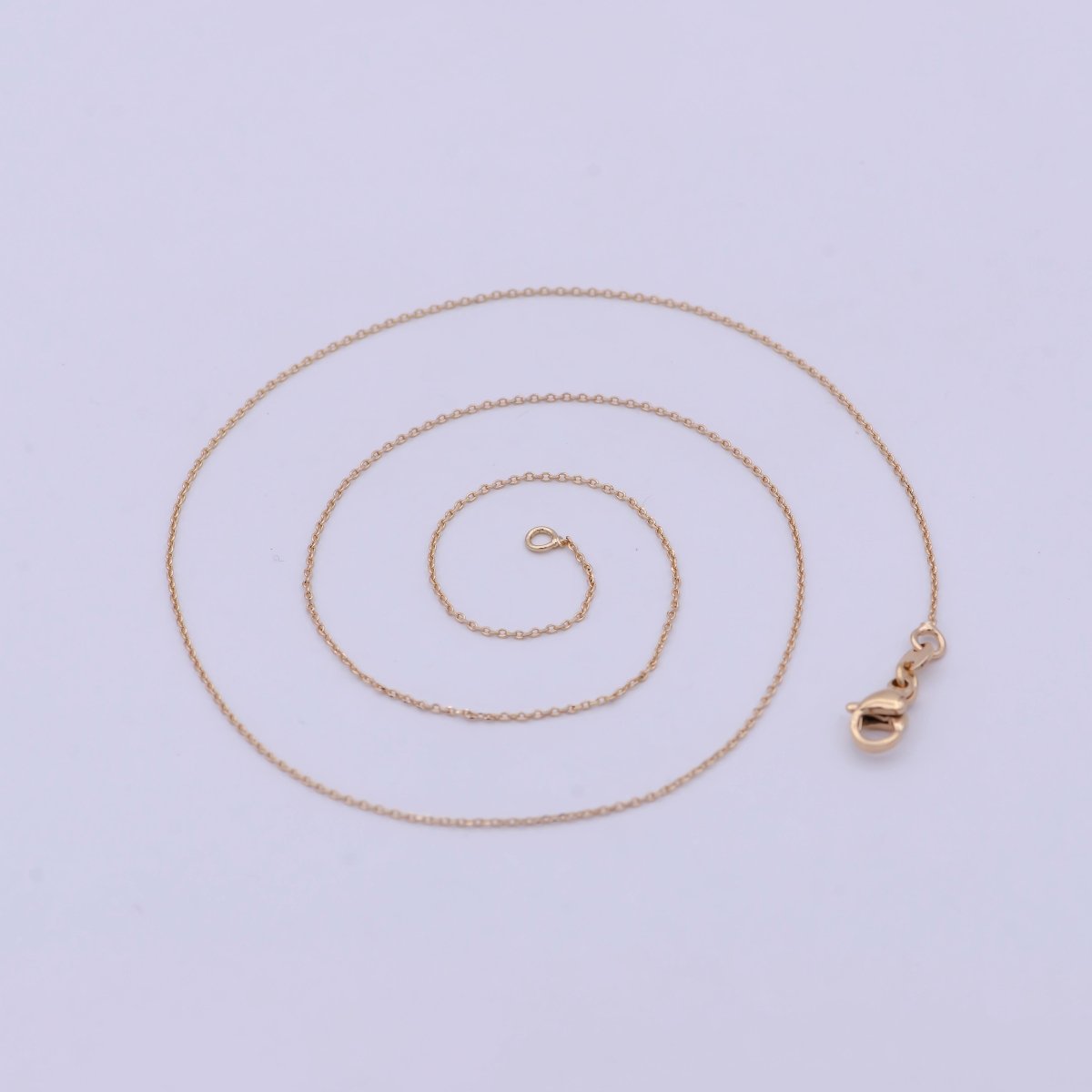 Fine 18K Gold Filled Cable Chain Necklace Link chain necklace 17.5 inch Ready to Wear | WA-758 Clearance Pricing - DLUXCA