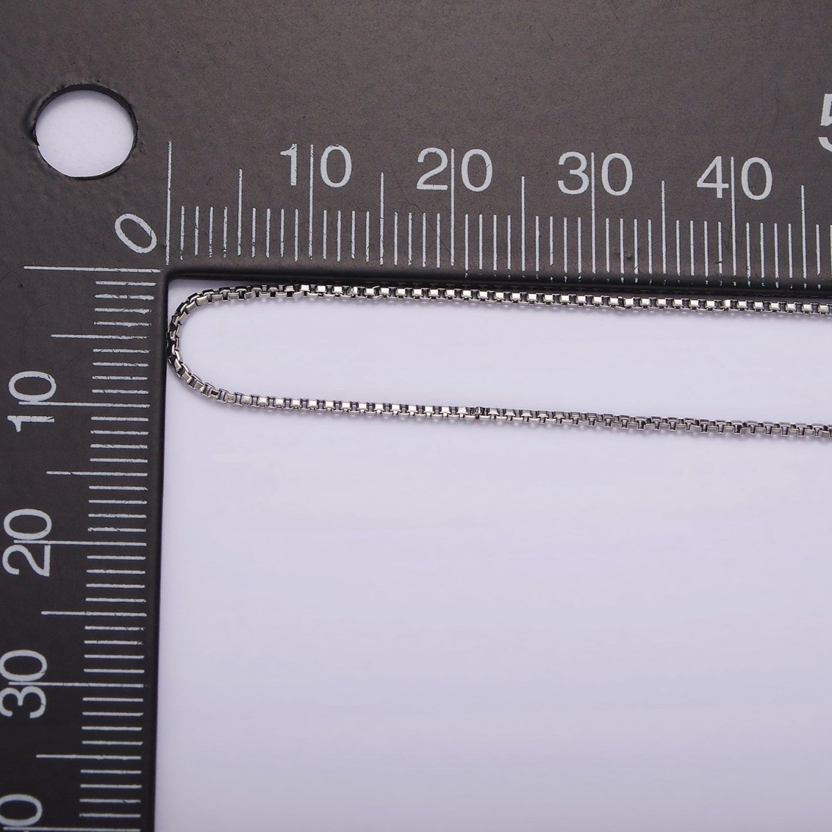 Fine Stainless Steel Box Chain Necklace 18 inch in Silver | WA-2402 - DLUXCA