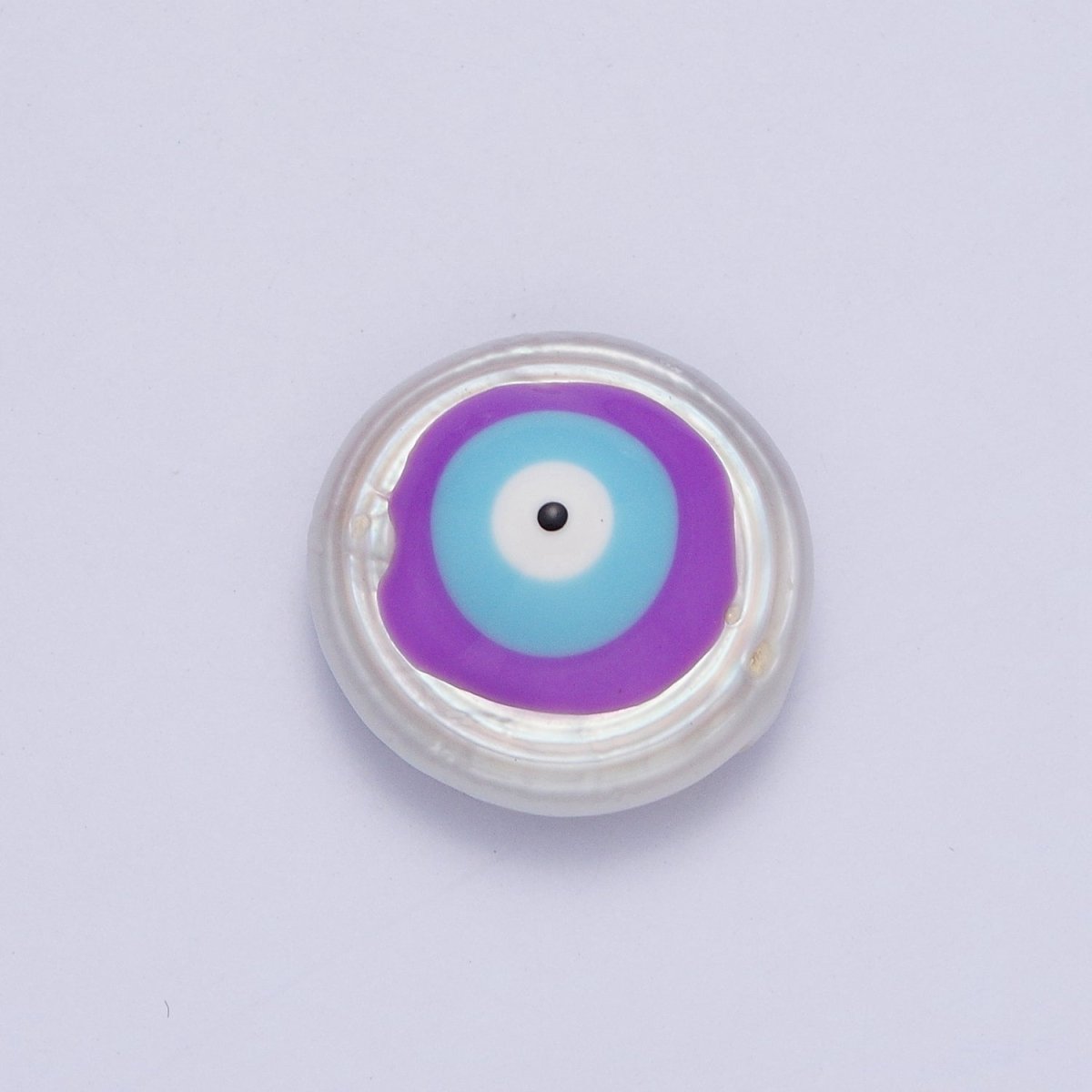 Flat Button Baroque Pearl Beads with Protection Evil Eye Enamel Beads For DIY Jewelry Making | W-920-W-923