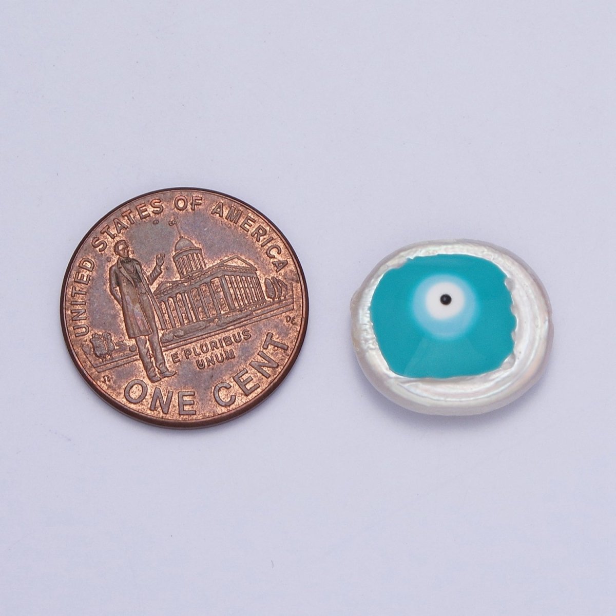 Flat Button Baroque Pearl Beads with Protection Evil Eye Enamel Beads For DIY Jewelry Making | W-920-W-923
