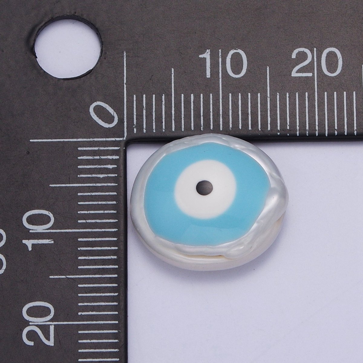 Flat Button Baroque Pearl Beads with Protection Evil Eye Enamel Beads For DIY Jewelry Making | W-920-W-923