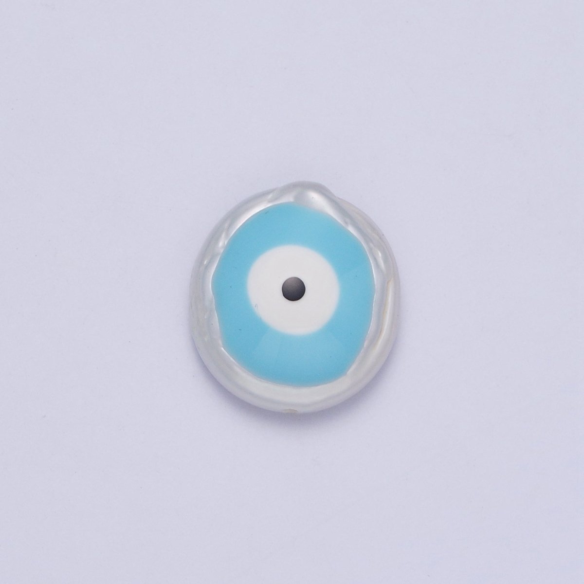 Flat Button Baroque Pearl Beads with Protection Evil Eye Enamel Beads For DIY Jewelry Making | W-920-W-923