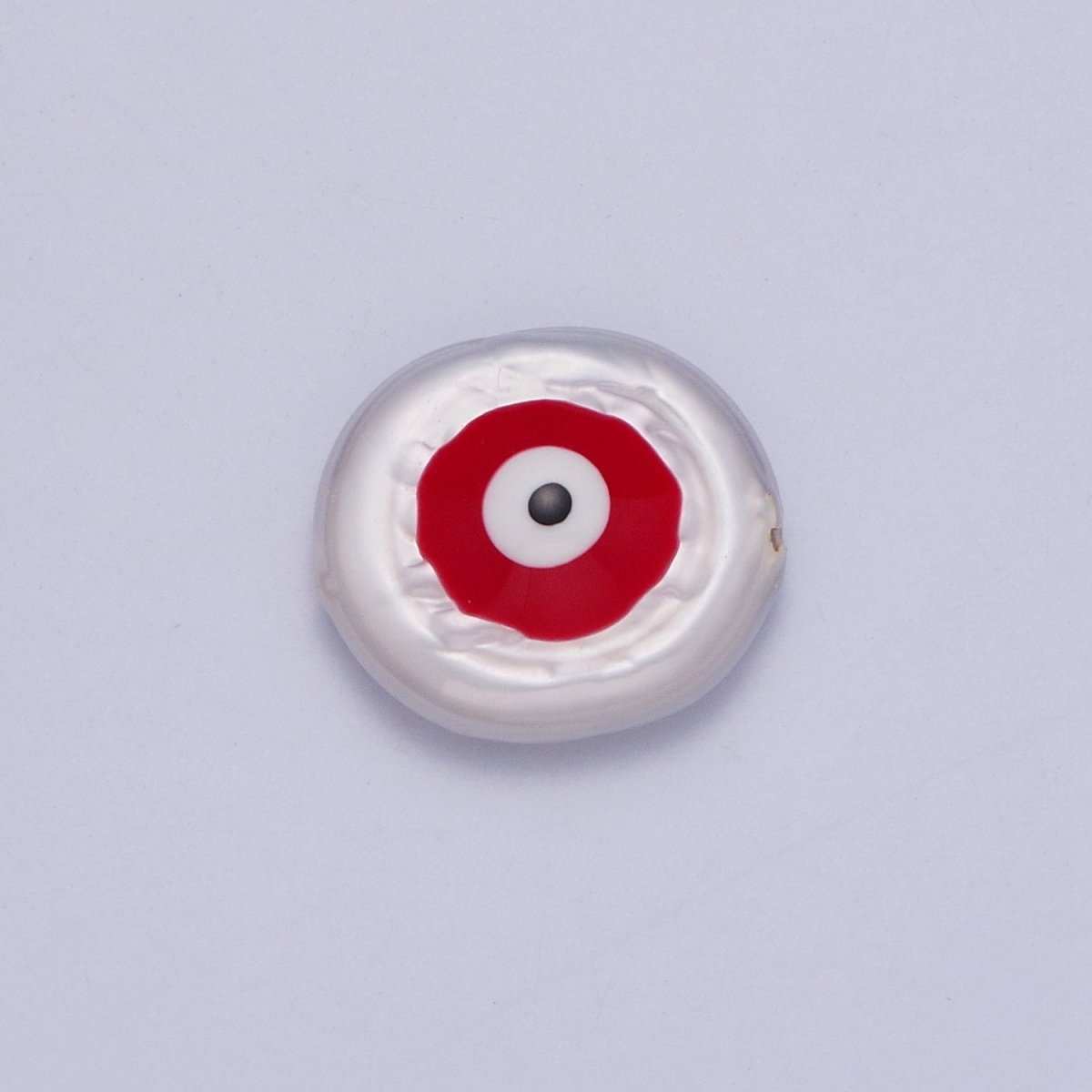 Flat Button Baroque Pearl Beads with Protection Evil Eye Enamel Beads For DIY Jewelry Making | W-920-W-923