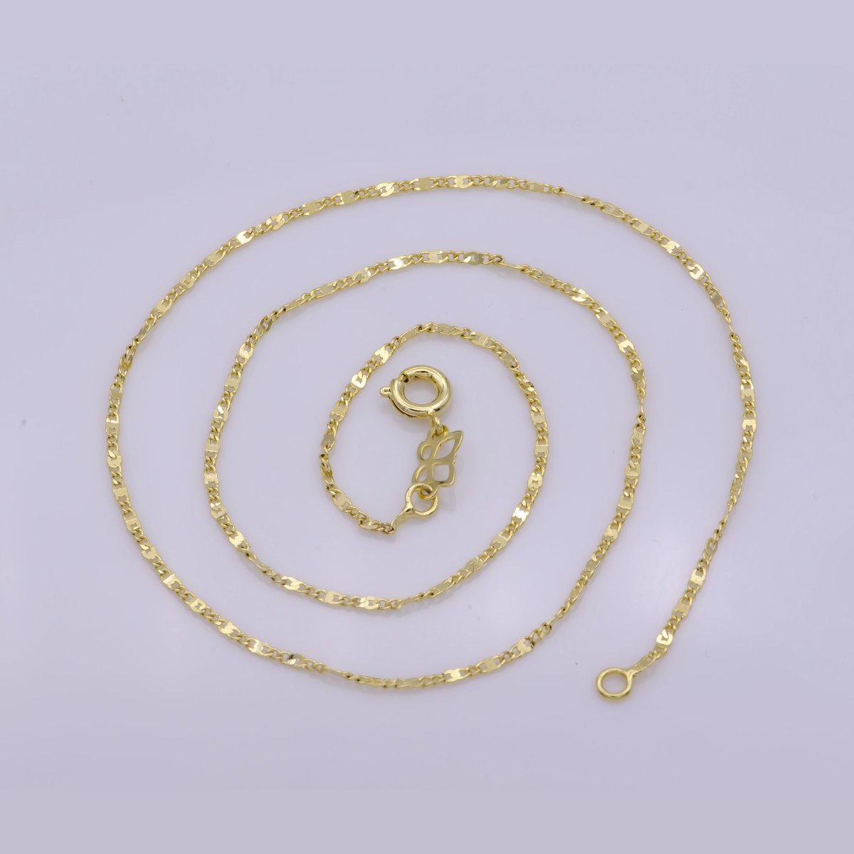 Flat Mariner Chain Necklace / 14K Gold Filled Flat Mariner Chain / Anchor Chain / Designer Link / Unisex Men Women | WA-392 Clearance Pricing - DLUXCA