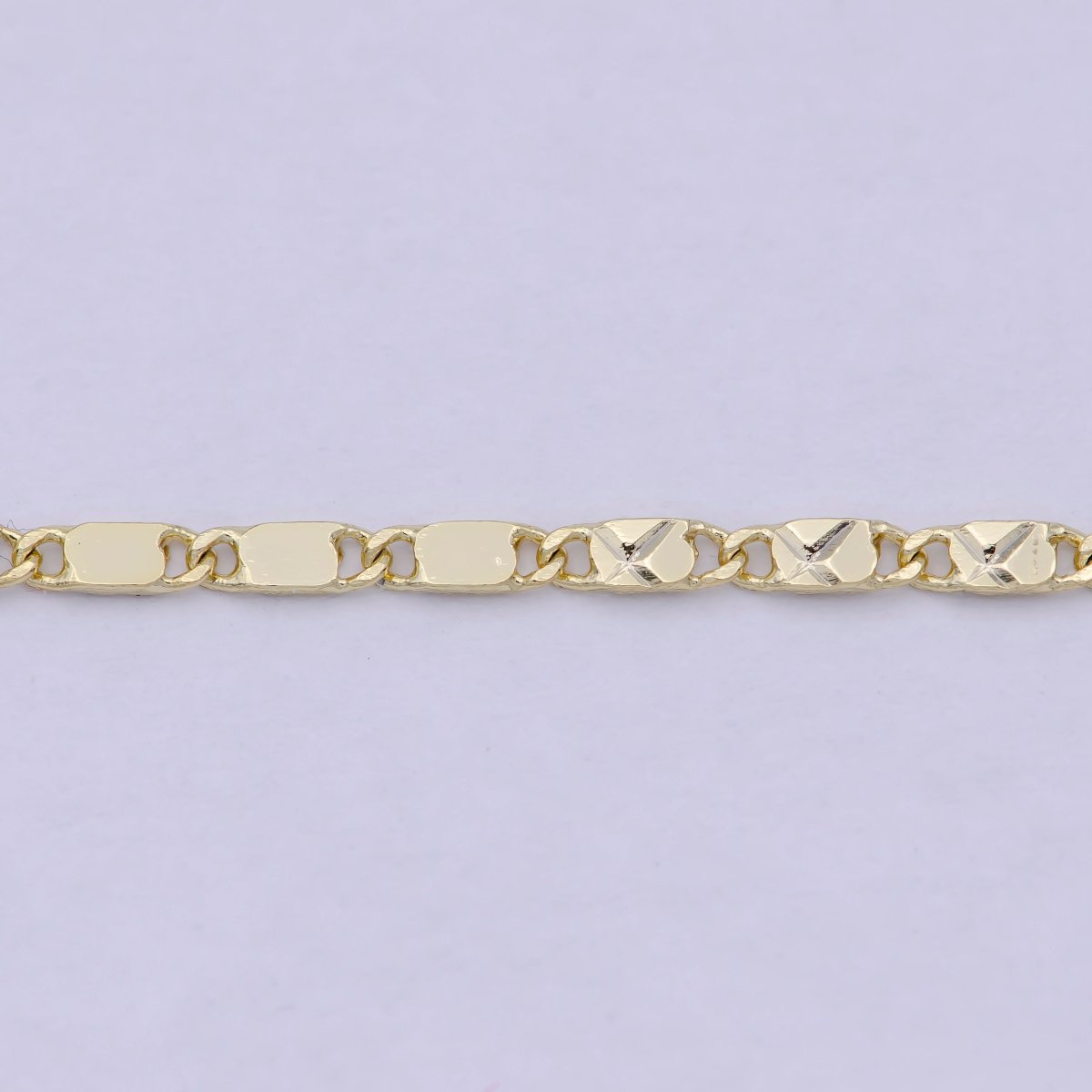 Flat Star Scroll Chain Necklace, Dainty 1.8mm Flat Link Necklace w/ Lobster Clasp | WA-814 Clearance Pricing